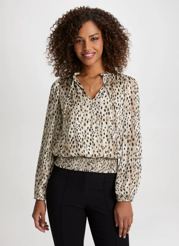 Split Neck Satin Blouse sold by Laura