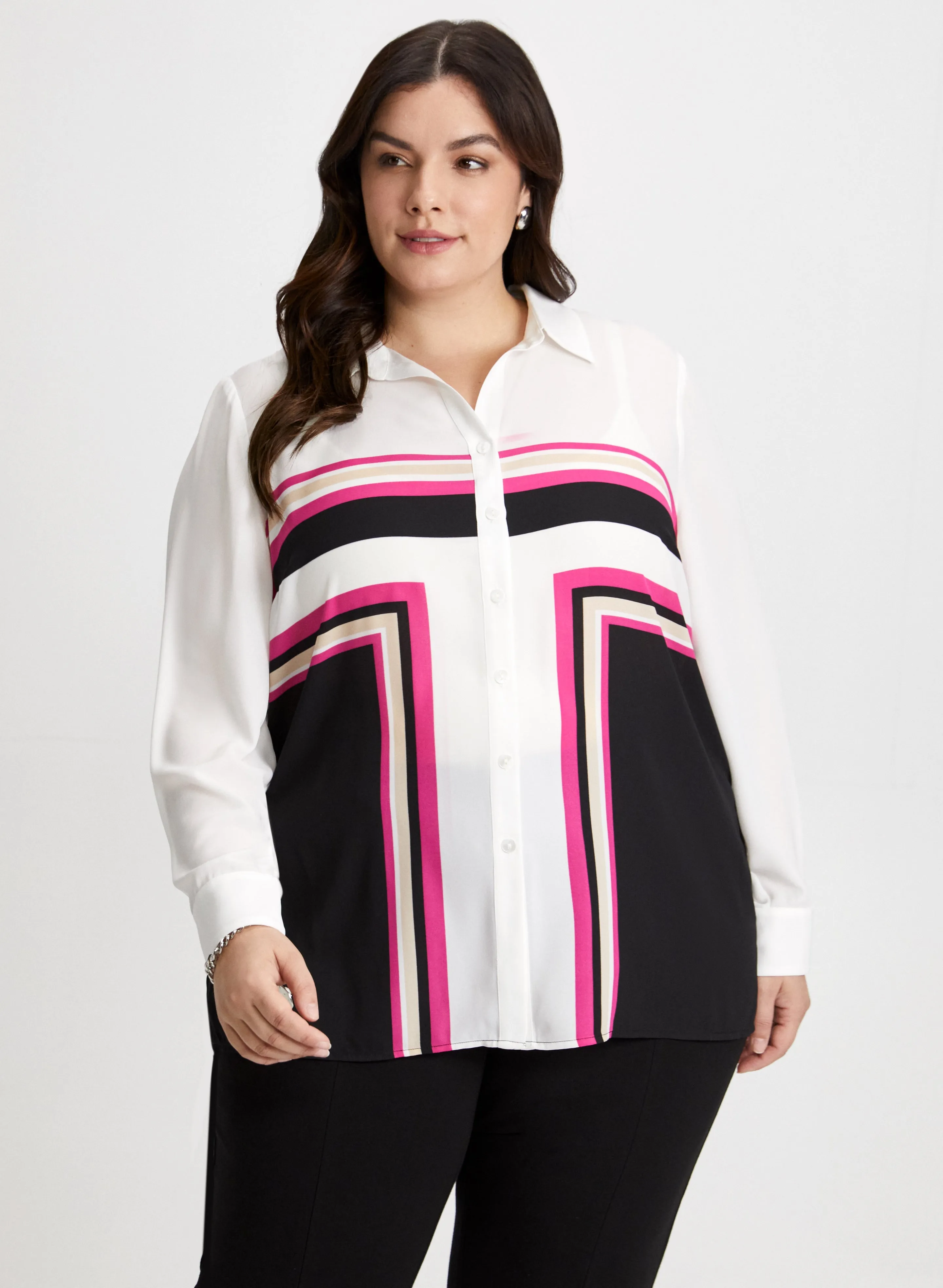 Colour Block Button-Down Shirt sold by Laura product image thumbnail 5