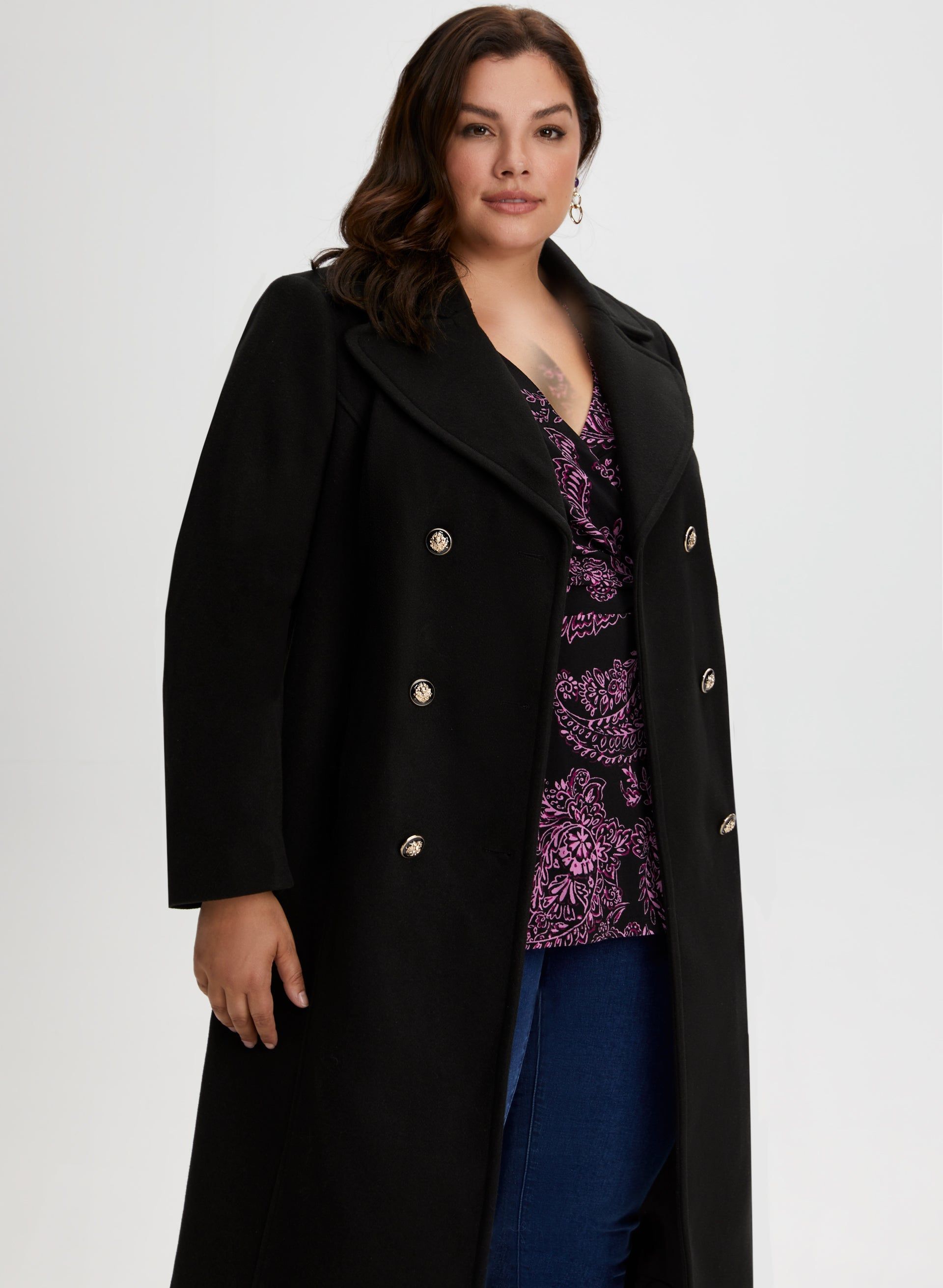 Notch Collar Wool-Blend Coat sold by Laura product image thumbnail 4