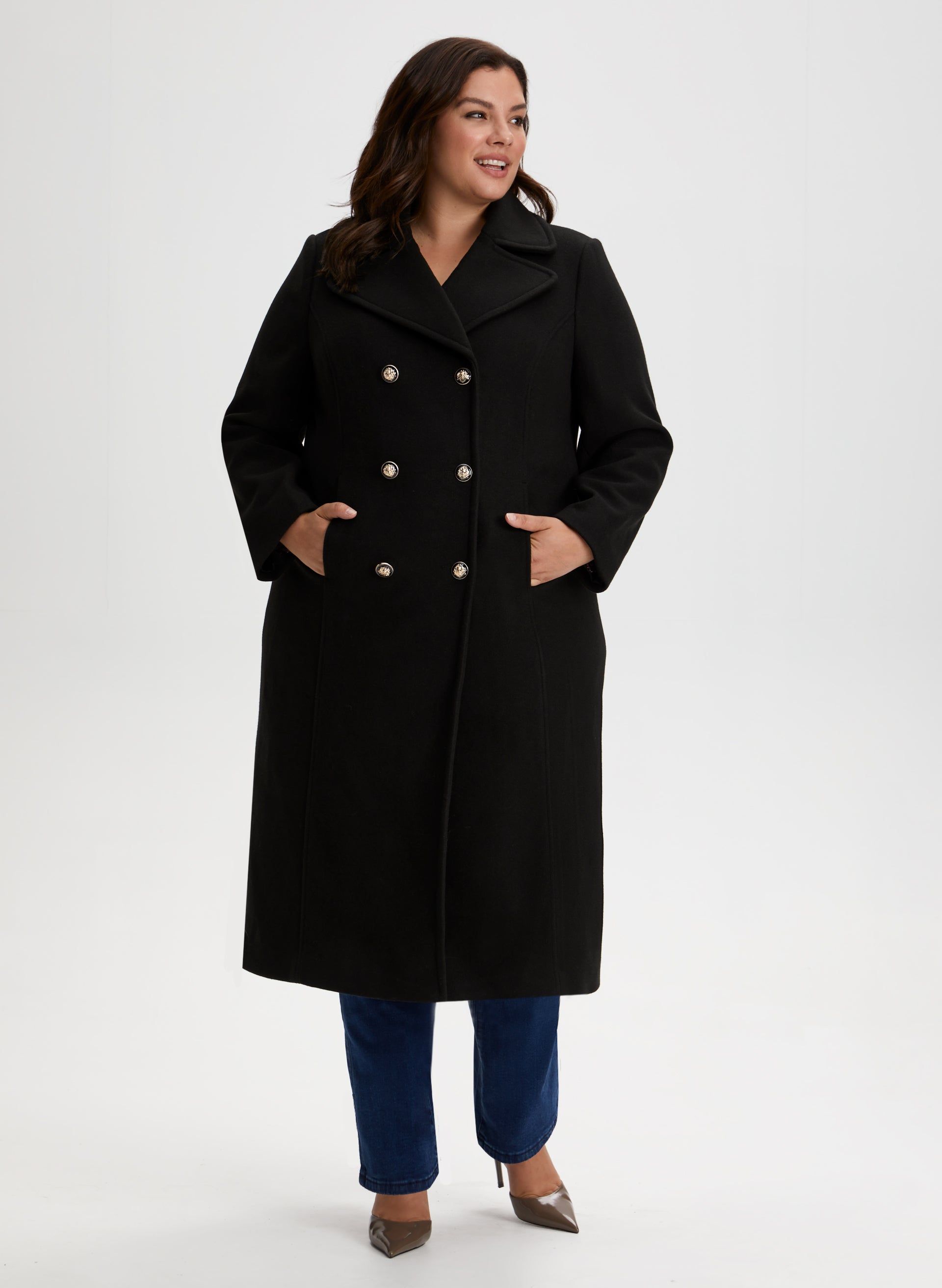 Notch Collar Wool-Blend Coat sold by Laura