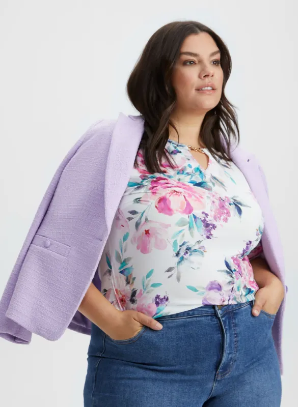 Floral Keyhole Detail Top sold by Laura