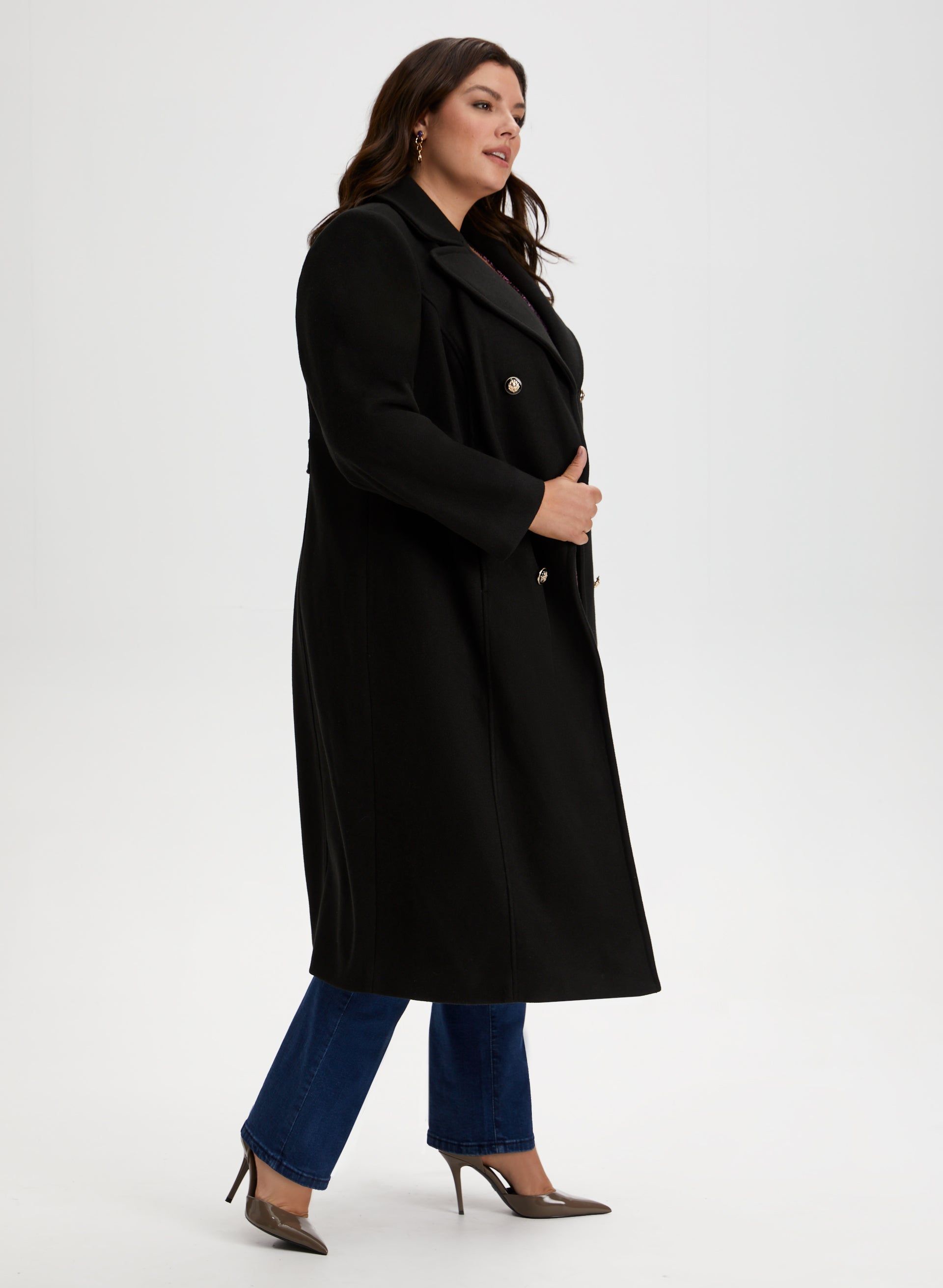 Notch Collar Wool-Blend Coat sold by Laura product image thumbnail 5