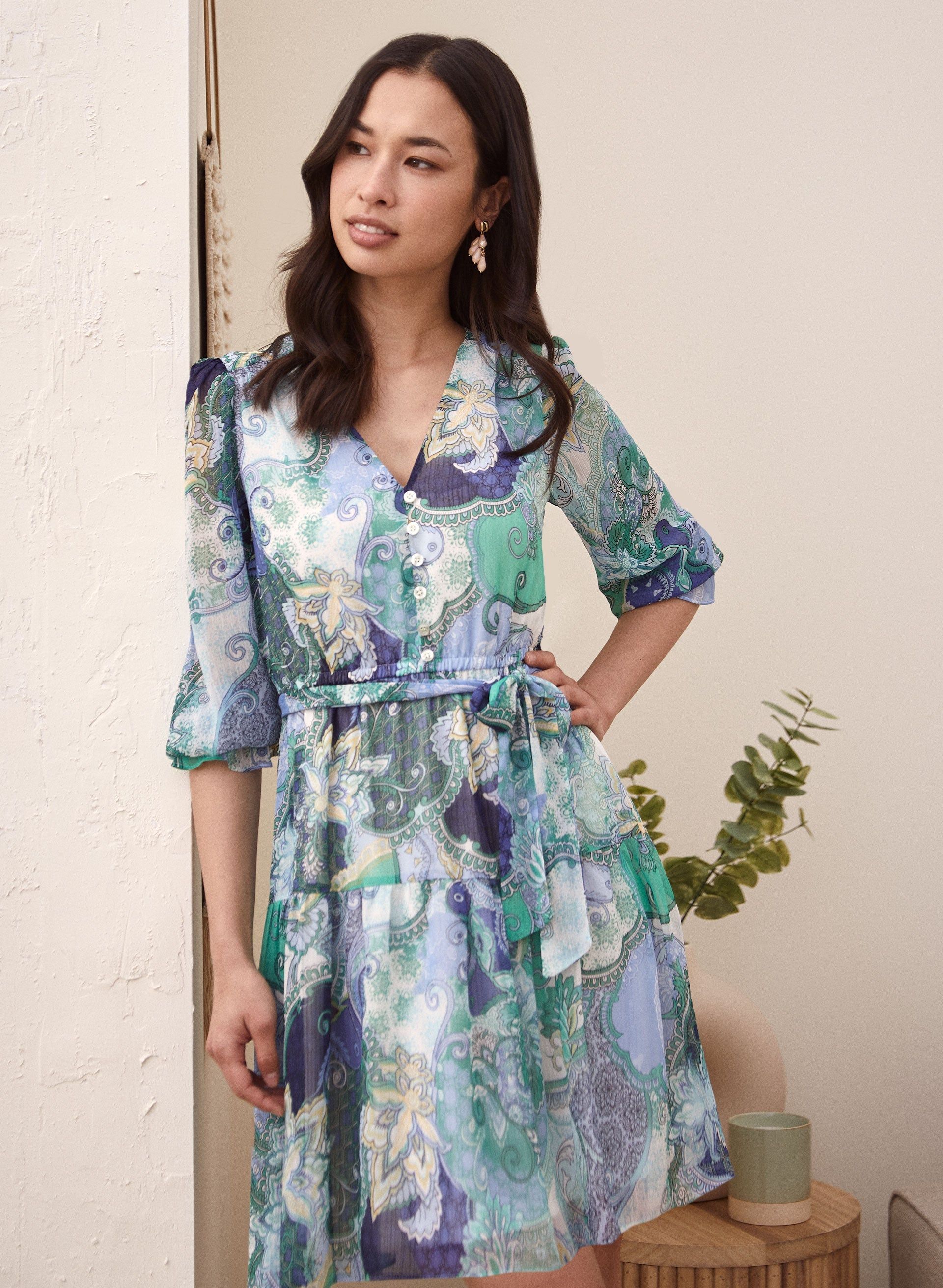 Paisley Print Chiffon Dress sold by Laura product image thumbnail 3