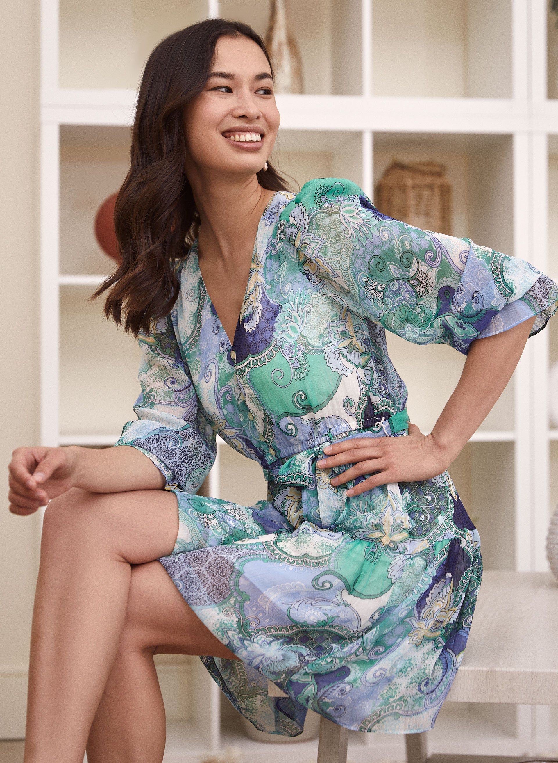 Paisley Print Chiffon Dress sold by Laura product image thumbnail 5