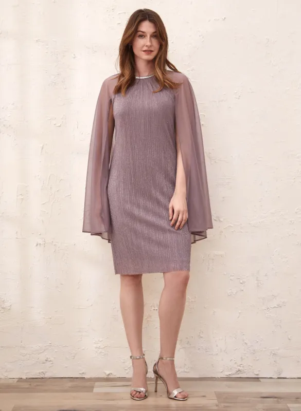 Metallic Plisse Cape Dress sold by Laura