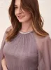 Metallic Plisse Cape Dress sold by Laura