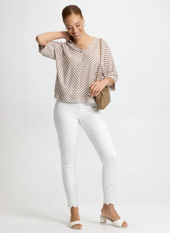Chevron Striped Top & Embroidered Pants sold by Laura