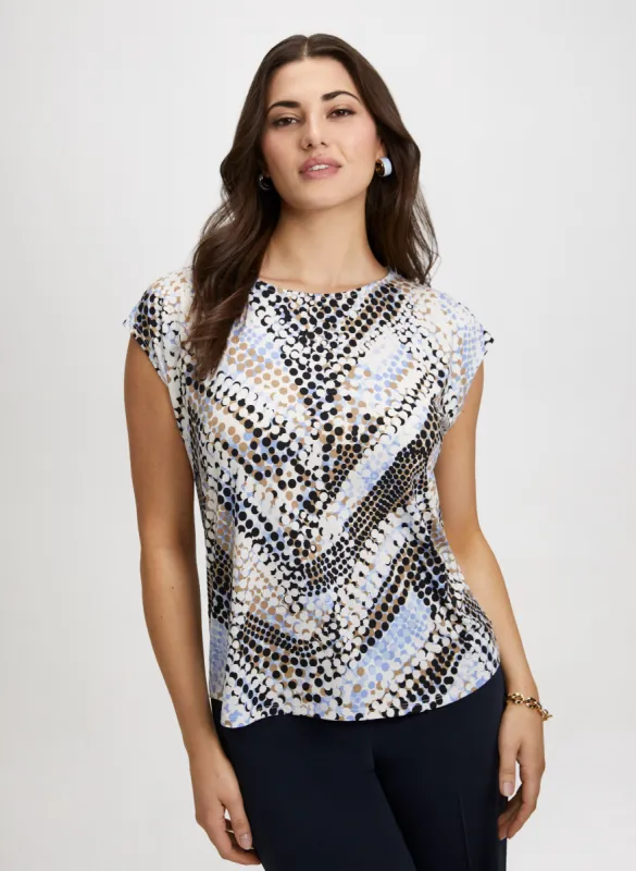 Cap Sleeve Dot Motif Top sold by Laura