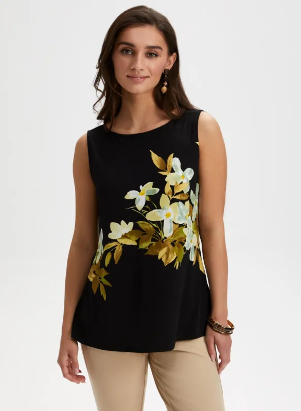 Tropical Floral Print Sleeveless Top sold by Laura