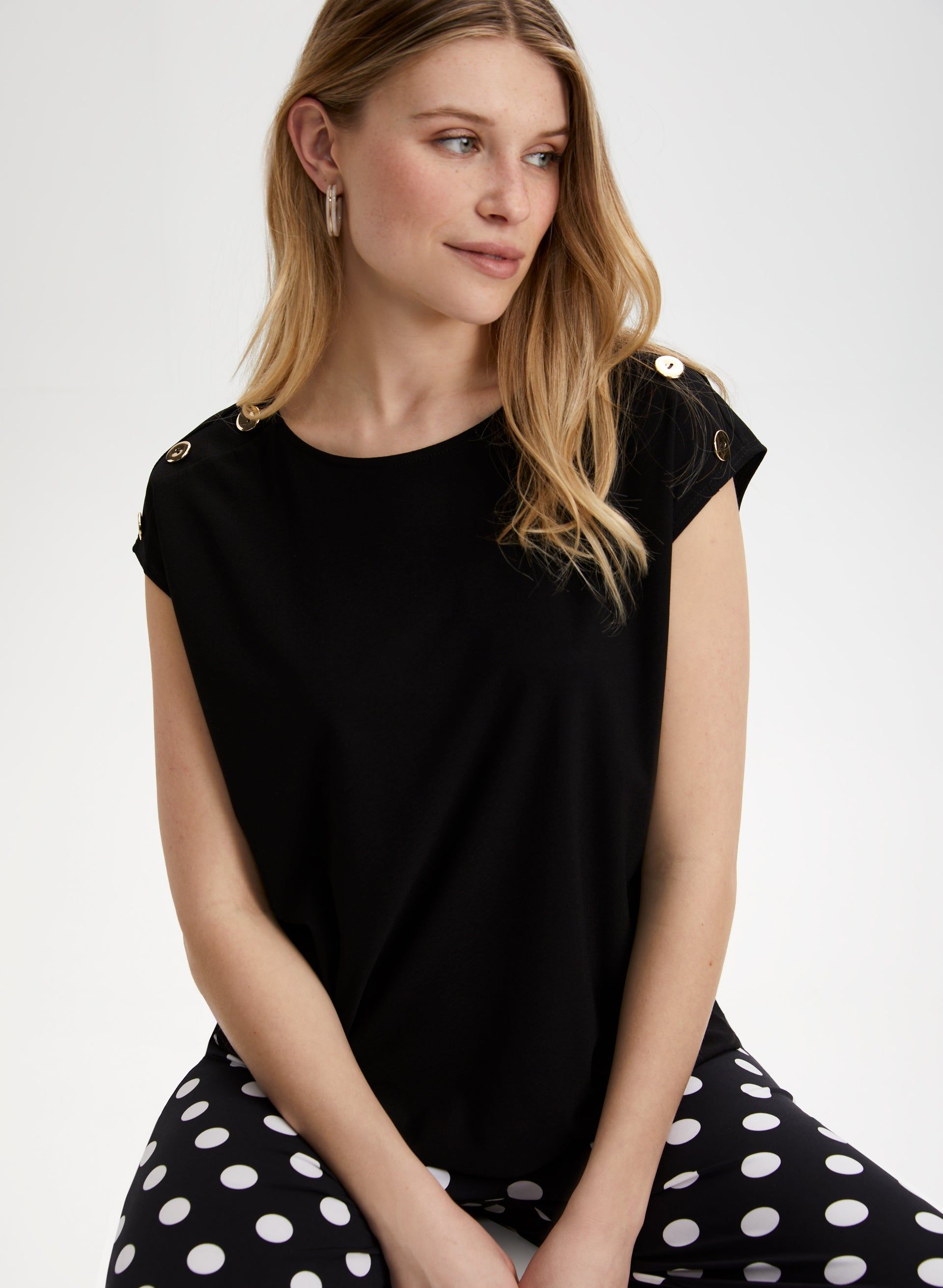 Button Detail Top sold by Laura