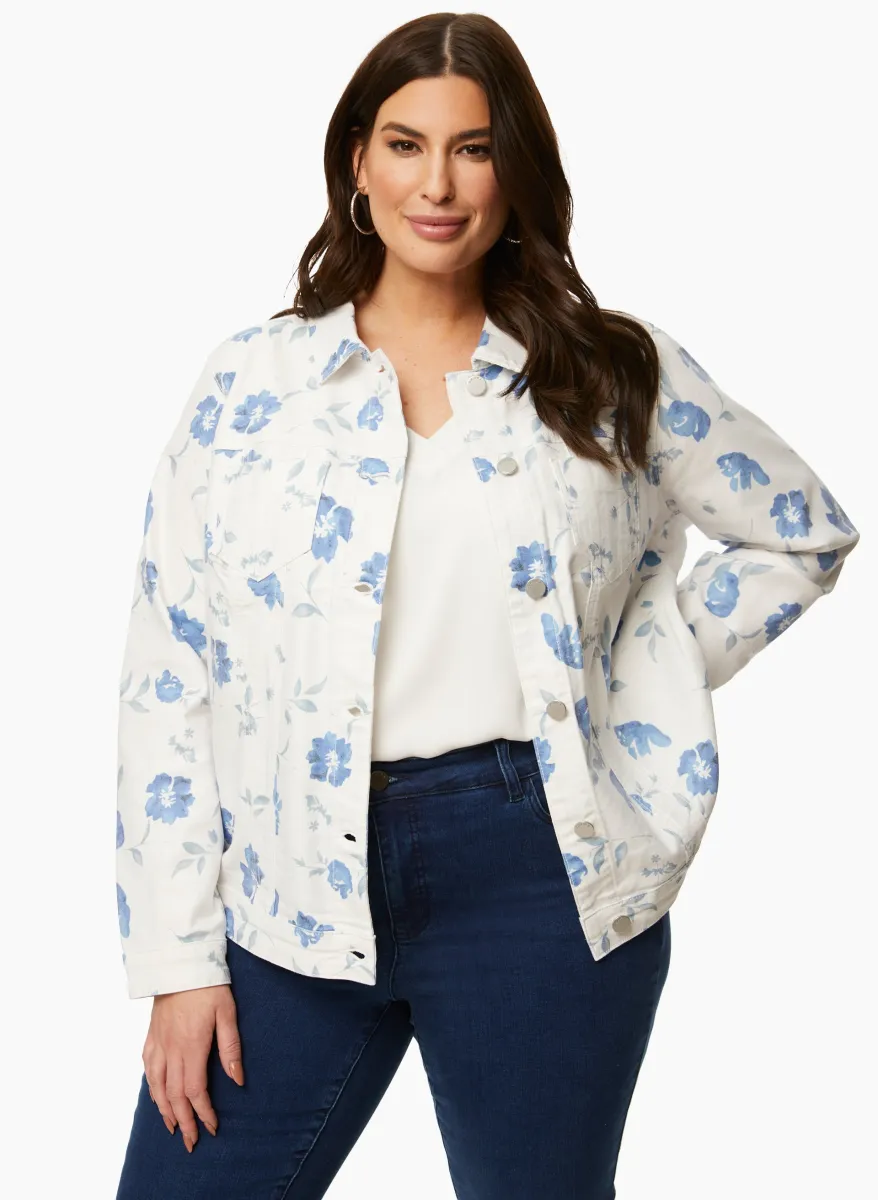 Floral Print Denim Jacket sold by Laura