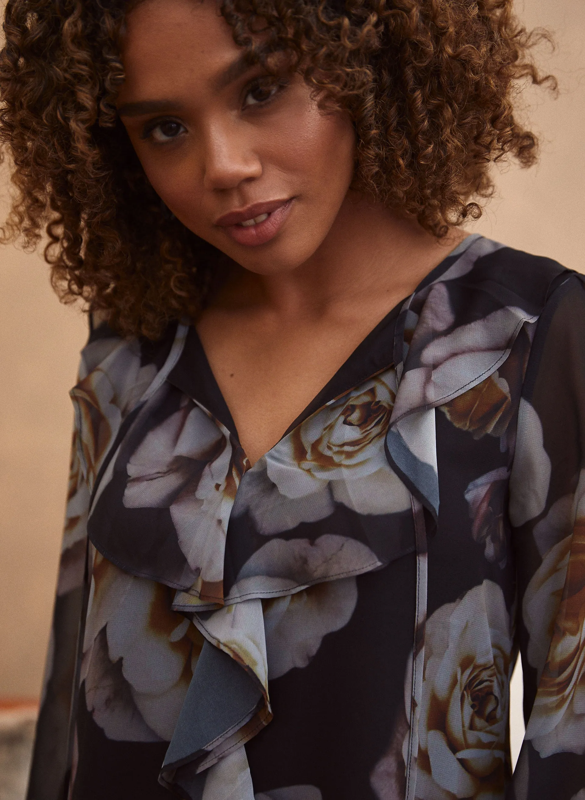 Floral Print Ruffle Blouse sold by Laura product image thumbnail 2