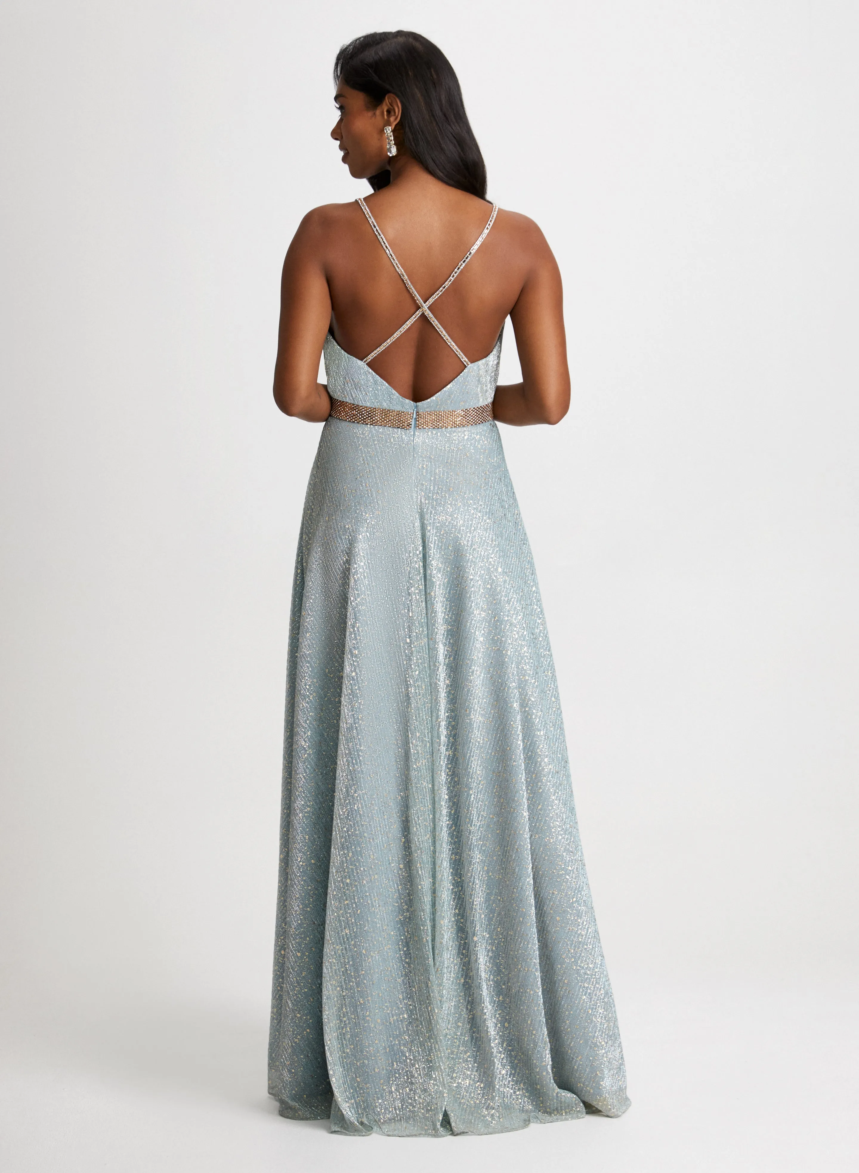 Embellished Metallic Gown sold by Laura product image thumbnail 3