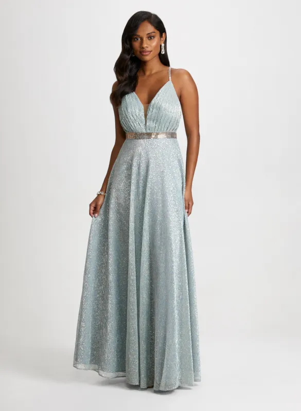 Embellished Metallic Gown sold by Laura