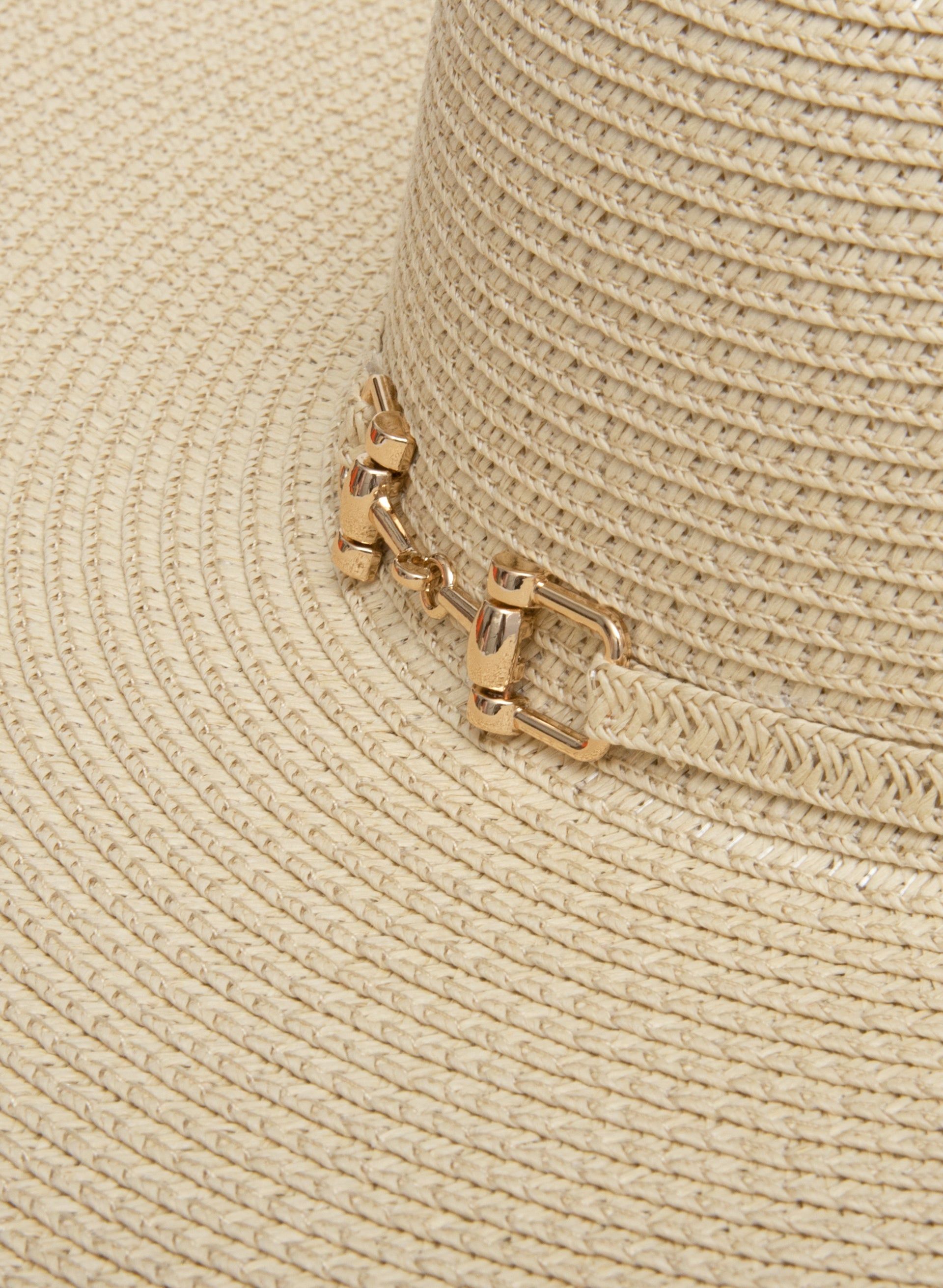 Wide Brim Chain Detail Straw Hat sold by Laura product image thumbnail 2