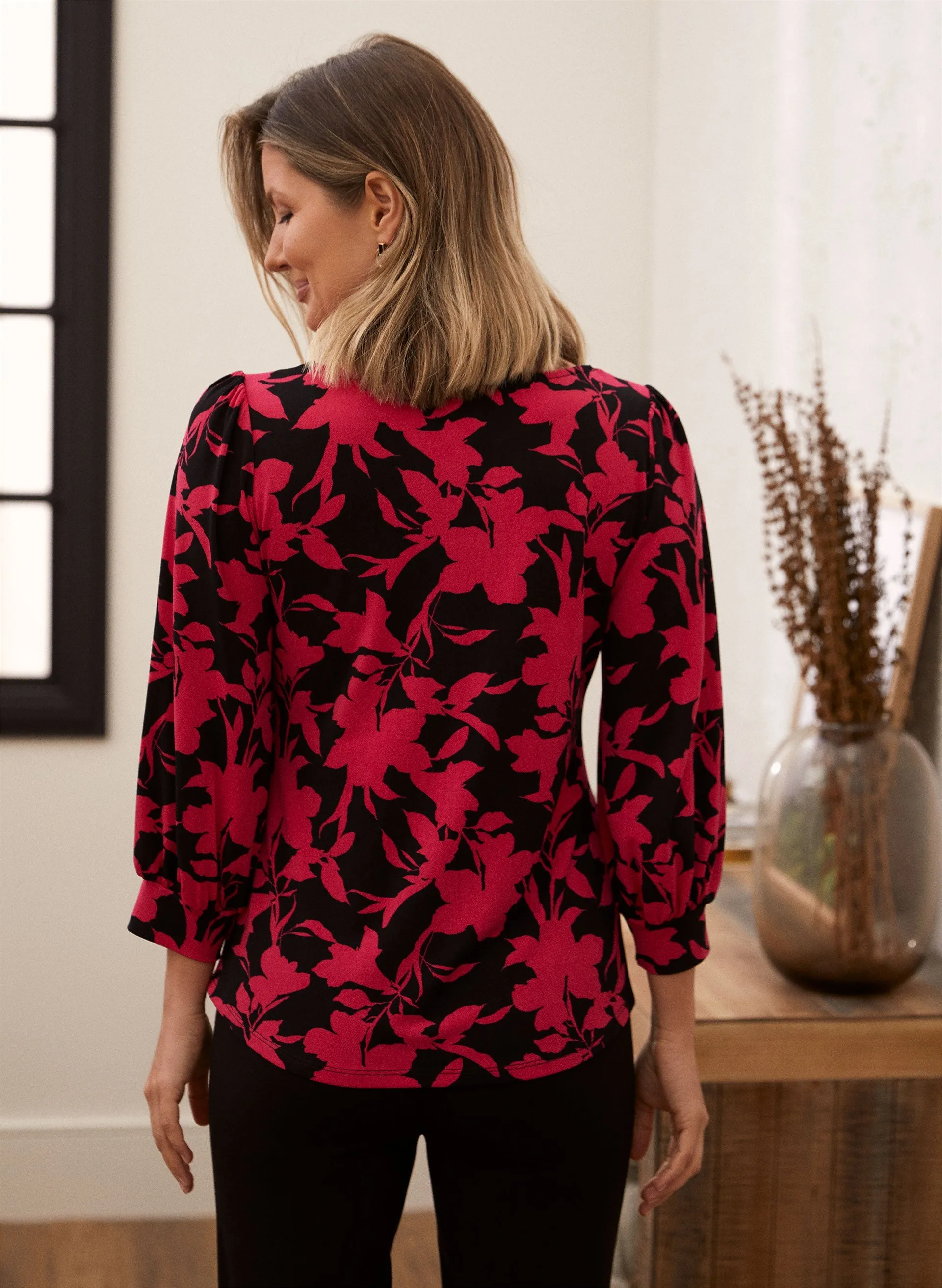 3/4 Sleeve Two-Tone Top sold by Laura product image thumbnail 3