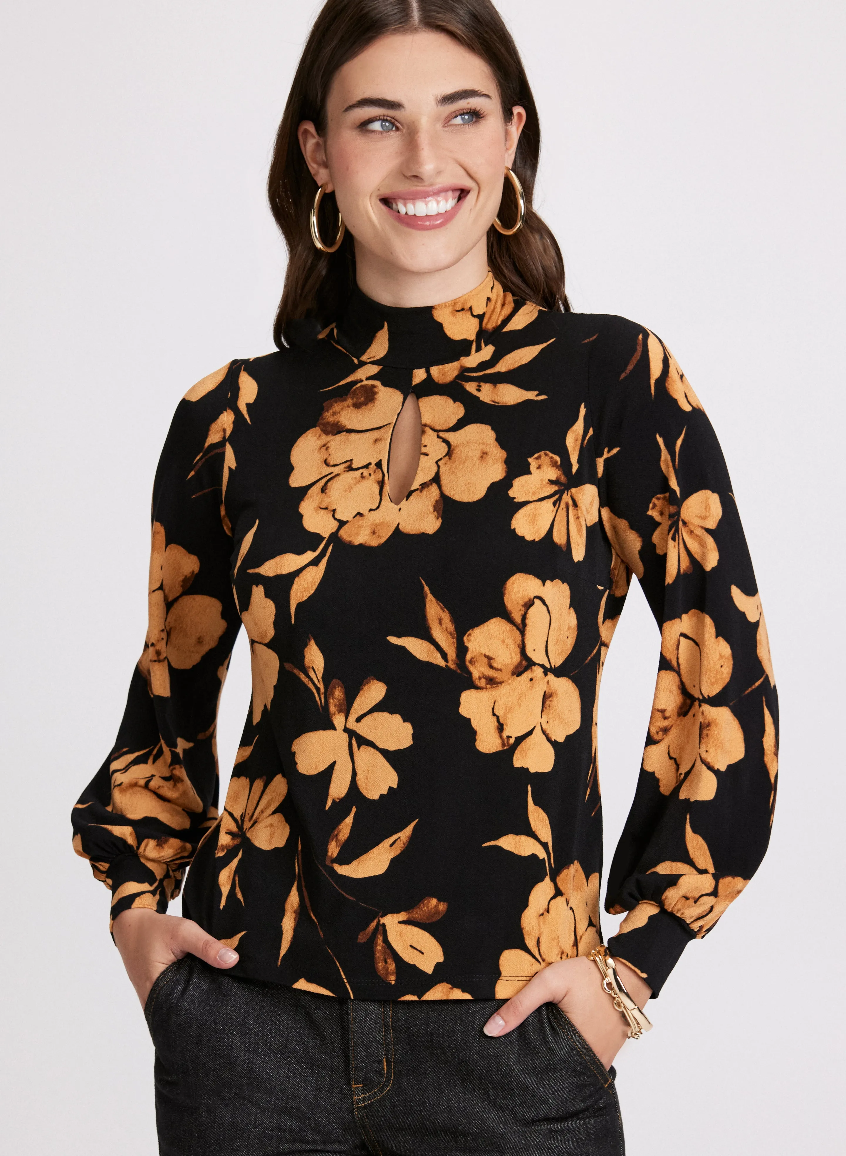 Floral Mock Neck Top sold by Laura product image thumbnail 2