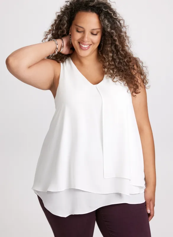 V-Neck Sleeveless Layered Blouse sold by Laura