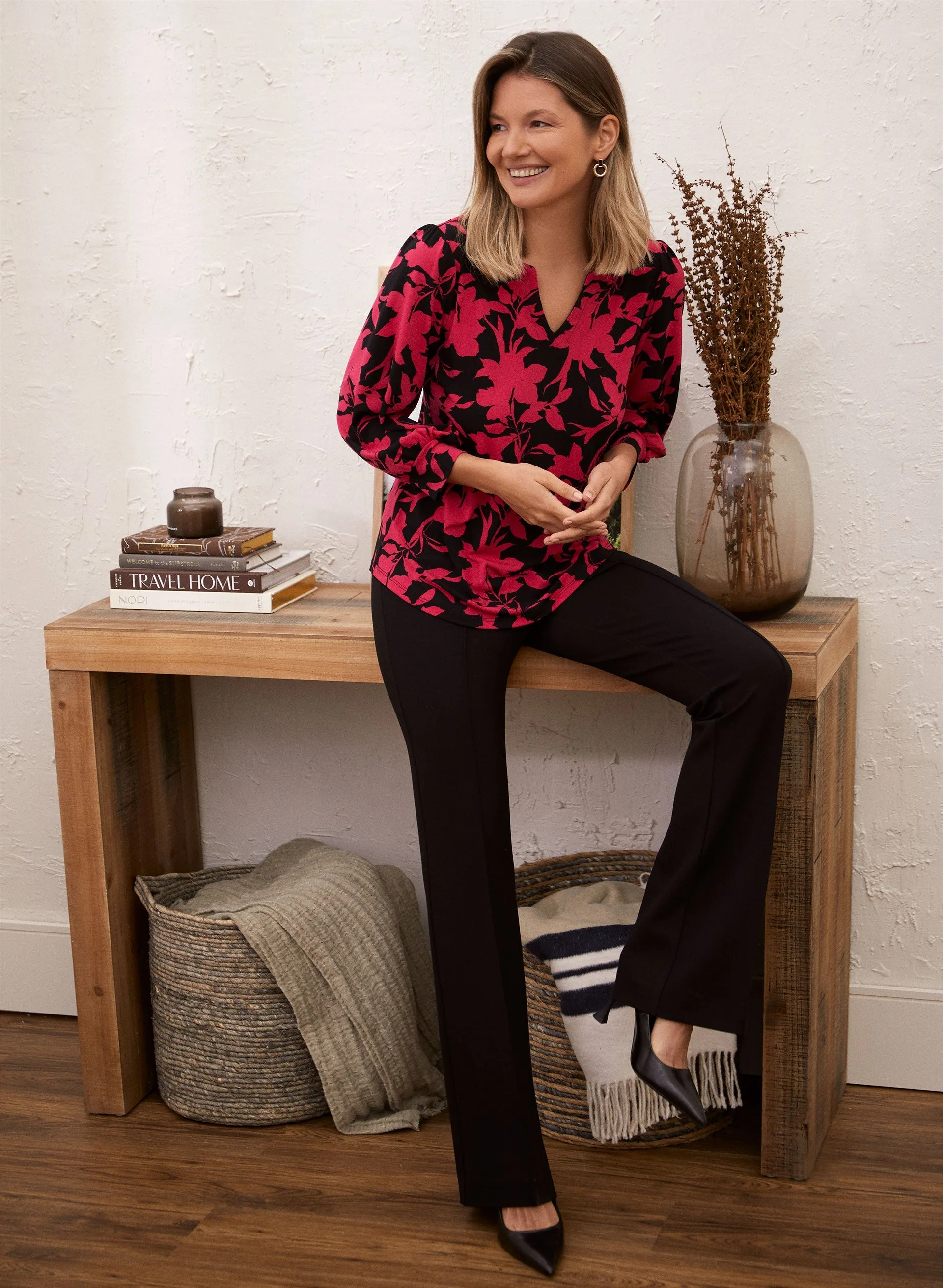 3/4 Sleeve Two-Tone Top sold by Laura product image thumbnail 4