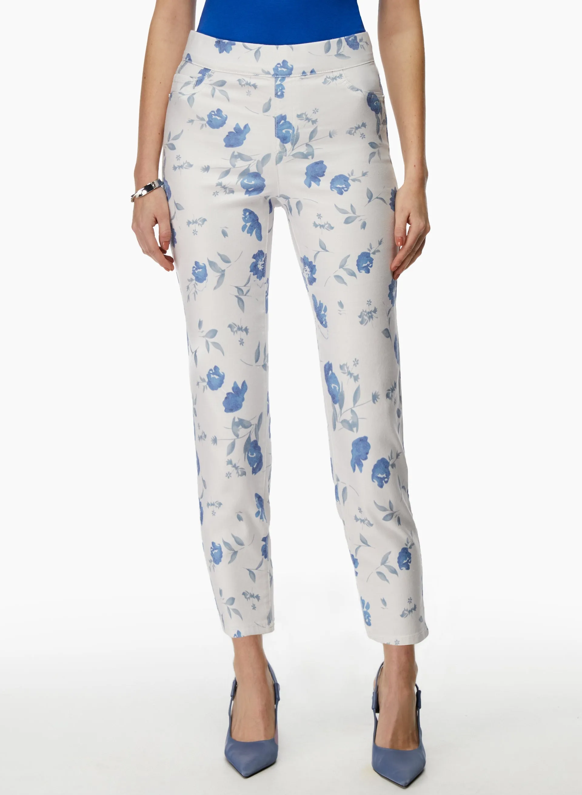 Pull-On Floral Print Jeans sold by Laura