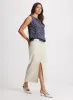Sleeveless Leopard Print Blouse & Slit Denim Skirt sold by Laura