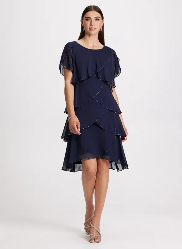 Beaded Detail Tiered Dress sold by Laura