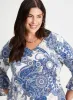 Paisley Print Ruffle Sleeve Top sold by Laura