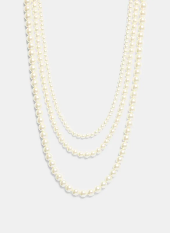Triple Faux Pearl Necklace sold by Laura