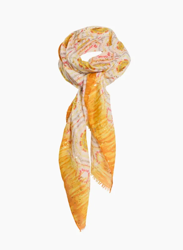 Geometric Tie-Dye Print Scarf sold by Laura