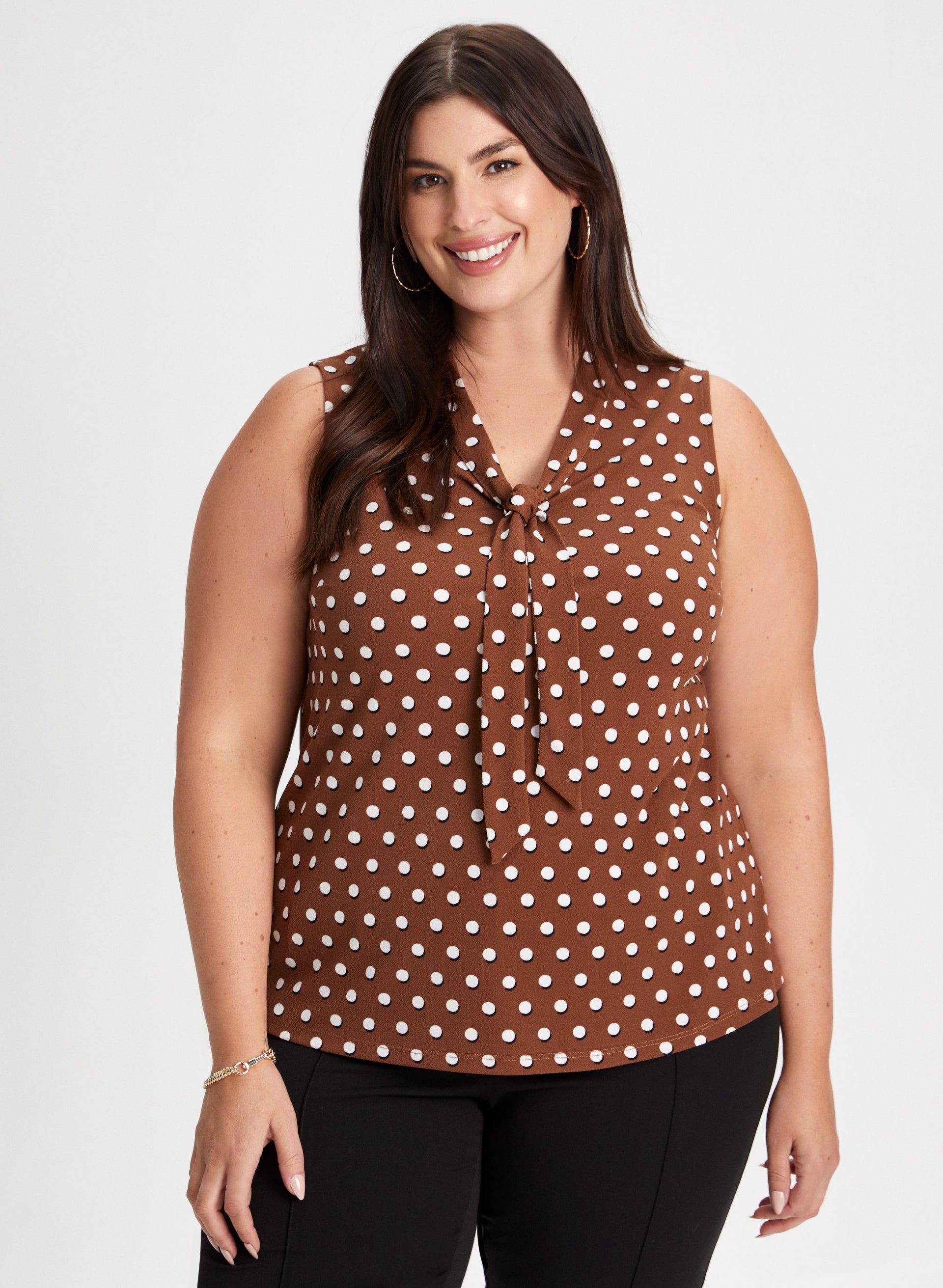 Dot Print Tie Detail Blouse sold by Laura product image thumbnail 5