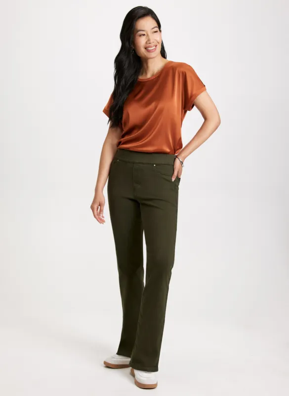 Satin Top & Straight Leg Jeans sold by Laura