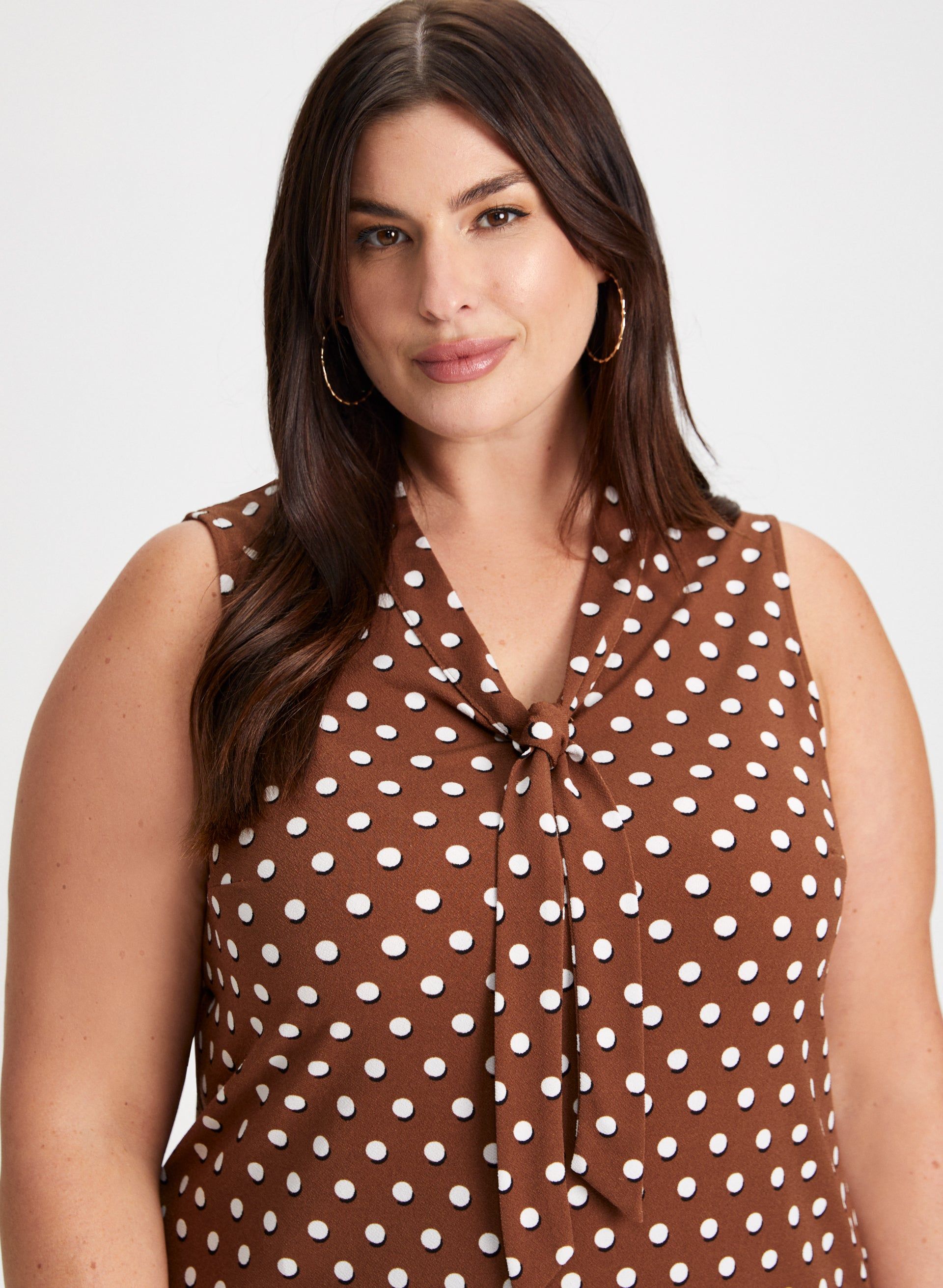 Dot Print Tie Detail Blouse sold by Laura product image thumbnail 3