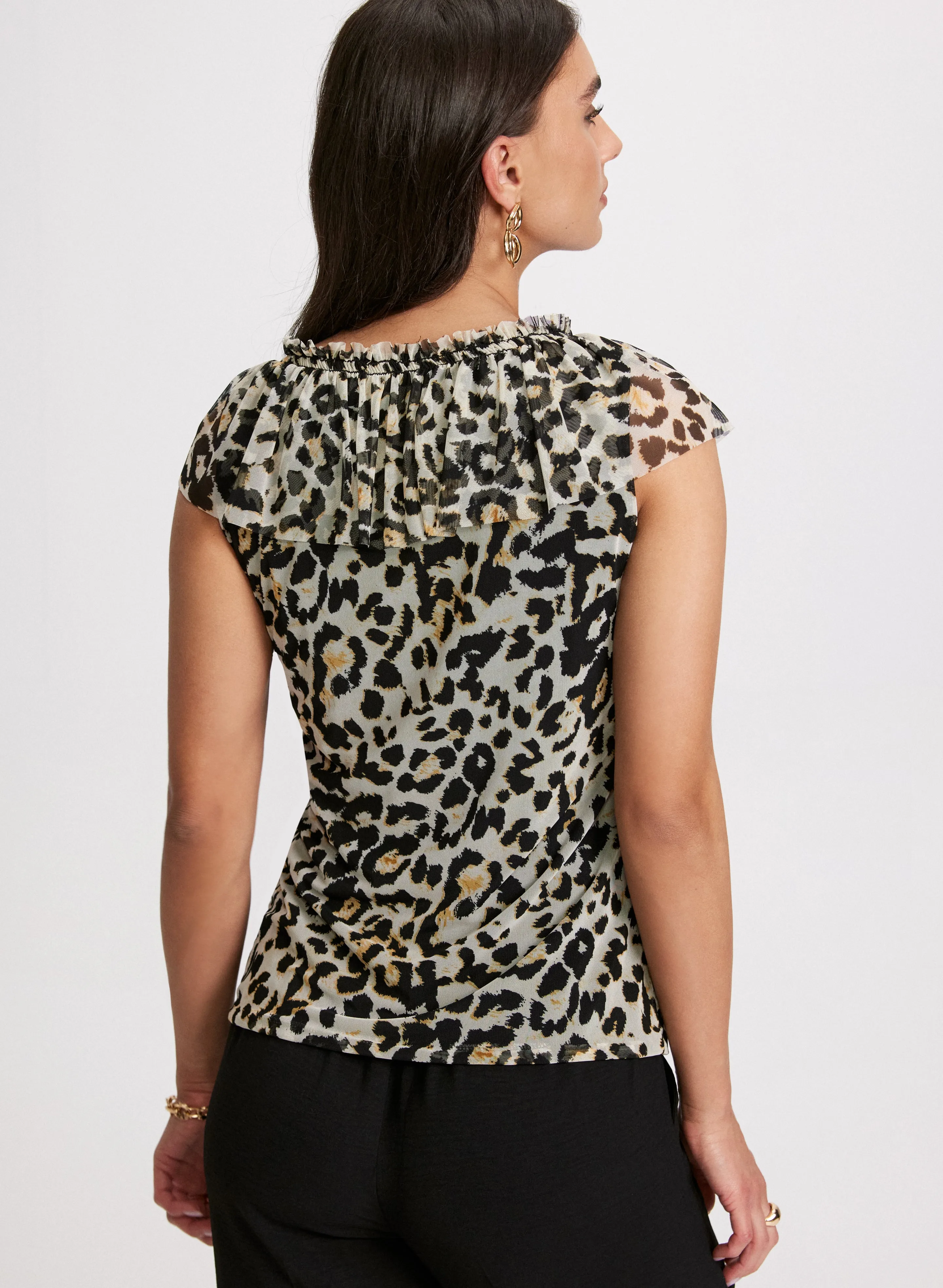 Frilled Animal Print Top sold by Laura product image thumbnail 4