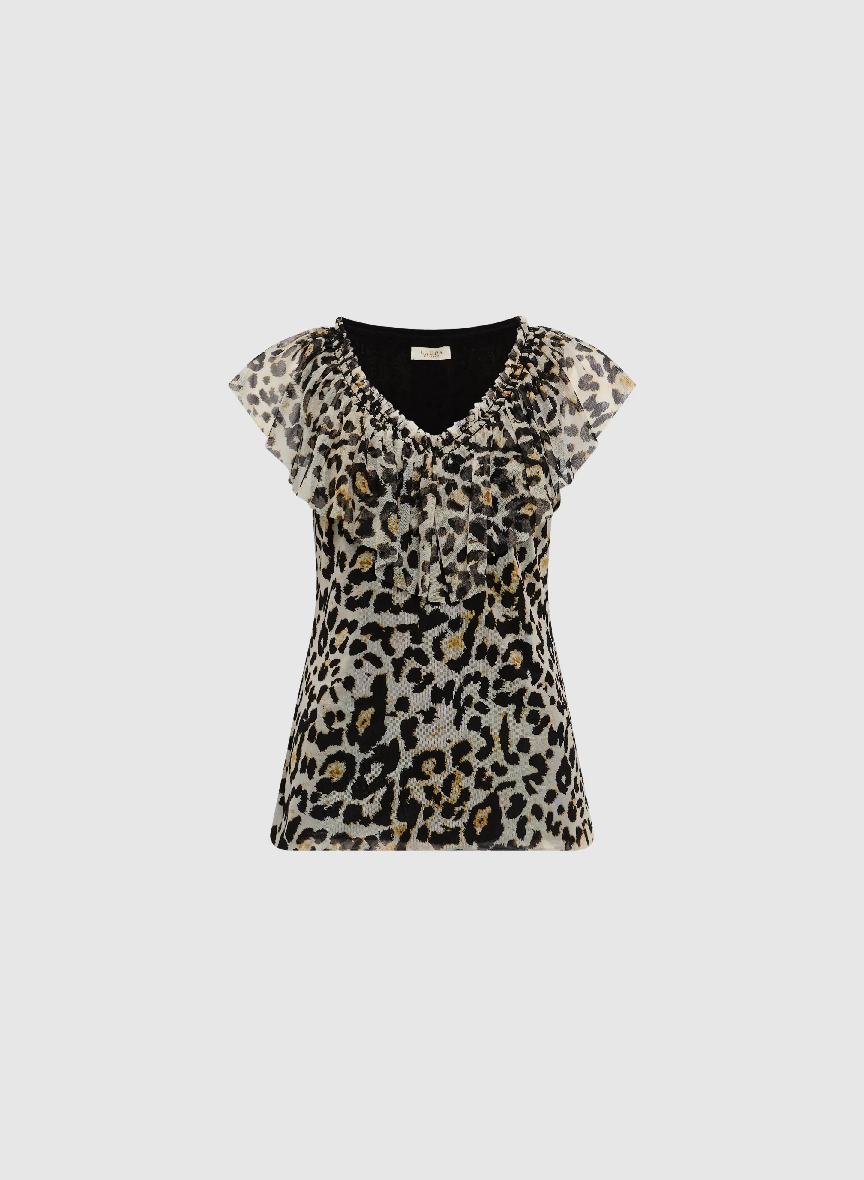 Frilled Animal Print Top sold by Laura product image thumbnail 5