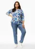 Tie Detail Floral Motif Burnout Tee sold by Laura