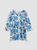 Tie Detail Floral Motif Burnout Tee sold by Laura