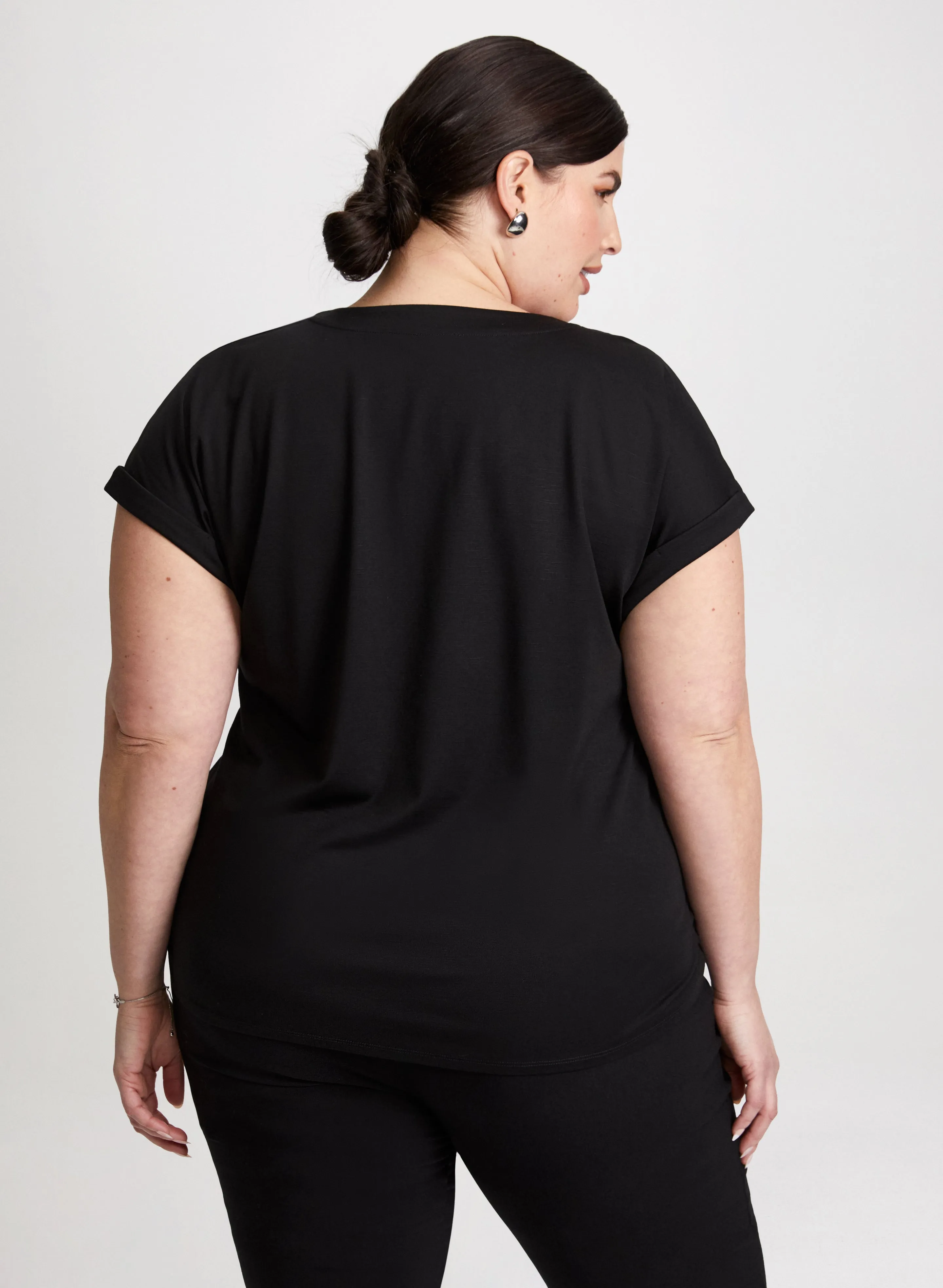 Cap Sleeves V-Neck T-Shirt sold by Laura product image thumbnail 4