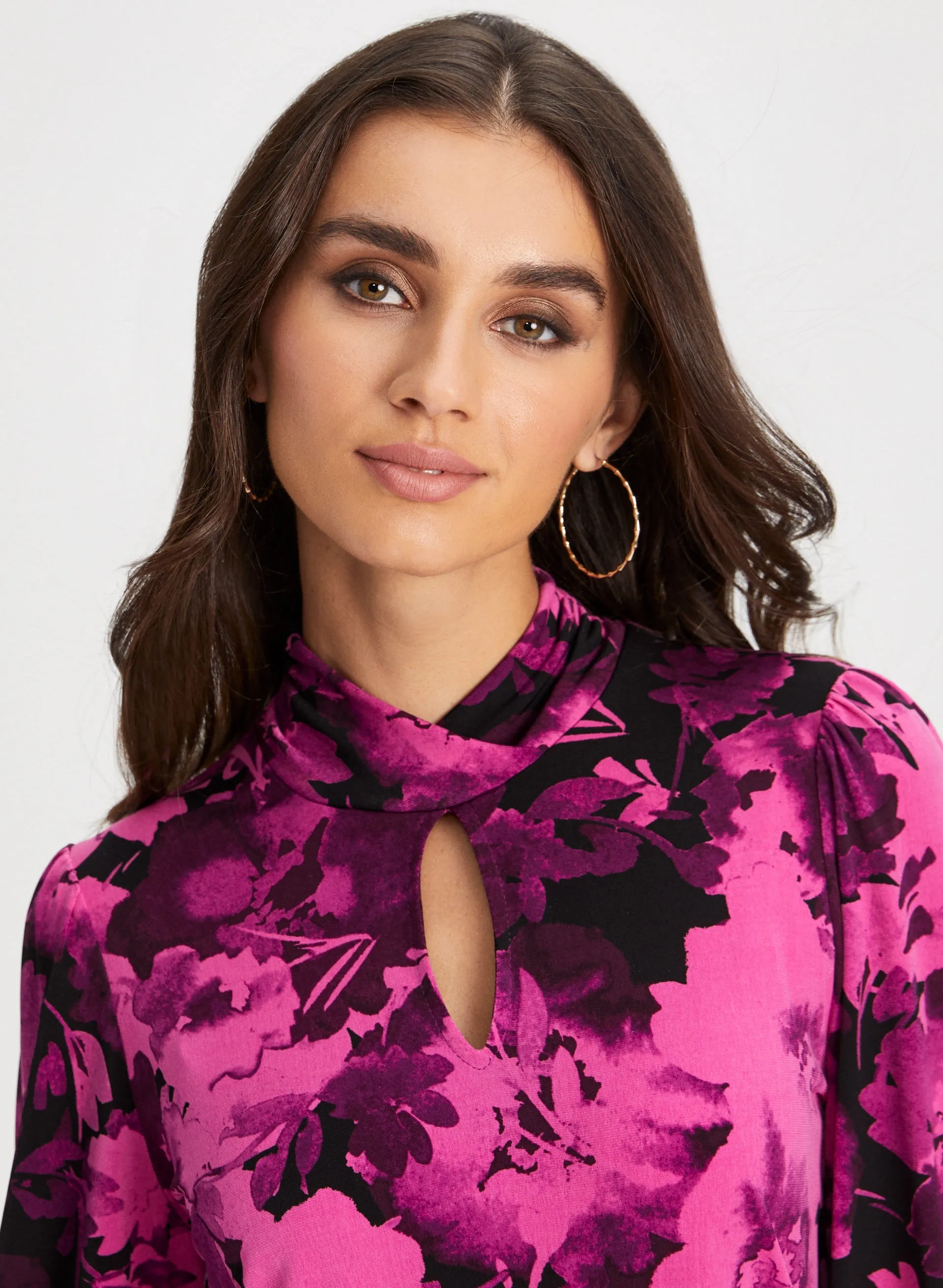 Floral Print Bouffant Sleeve Top sold by Laura product image thumbnail 3