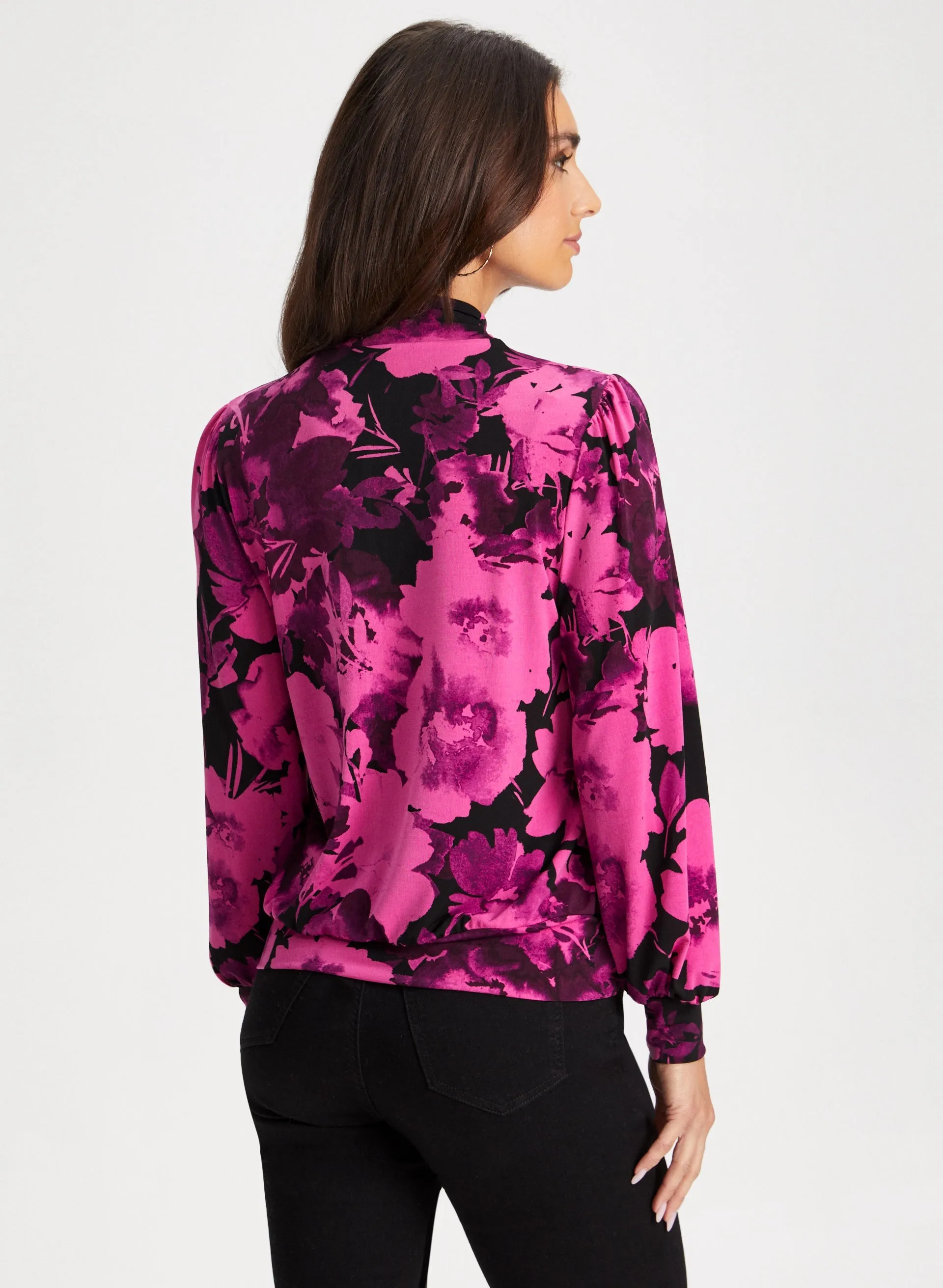 Floral Print Bouffant Sleeve Top sold by Laura product image thumbnail 2