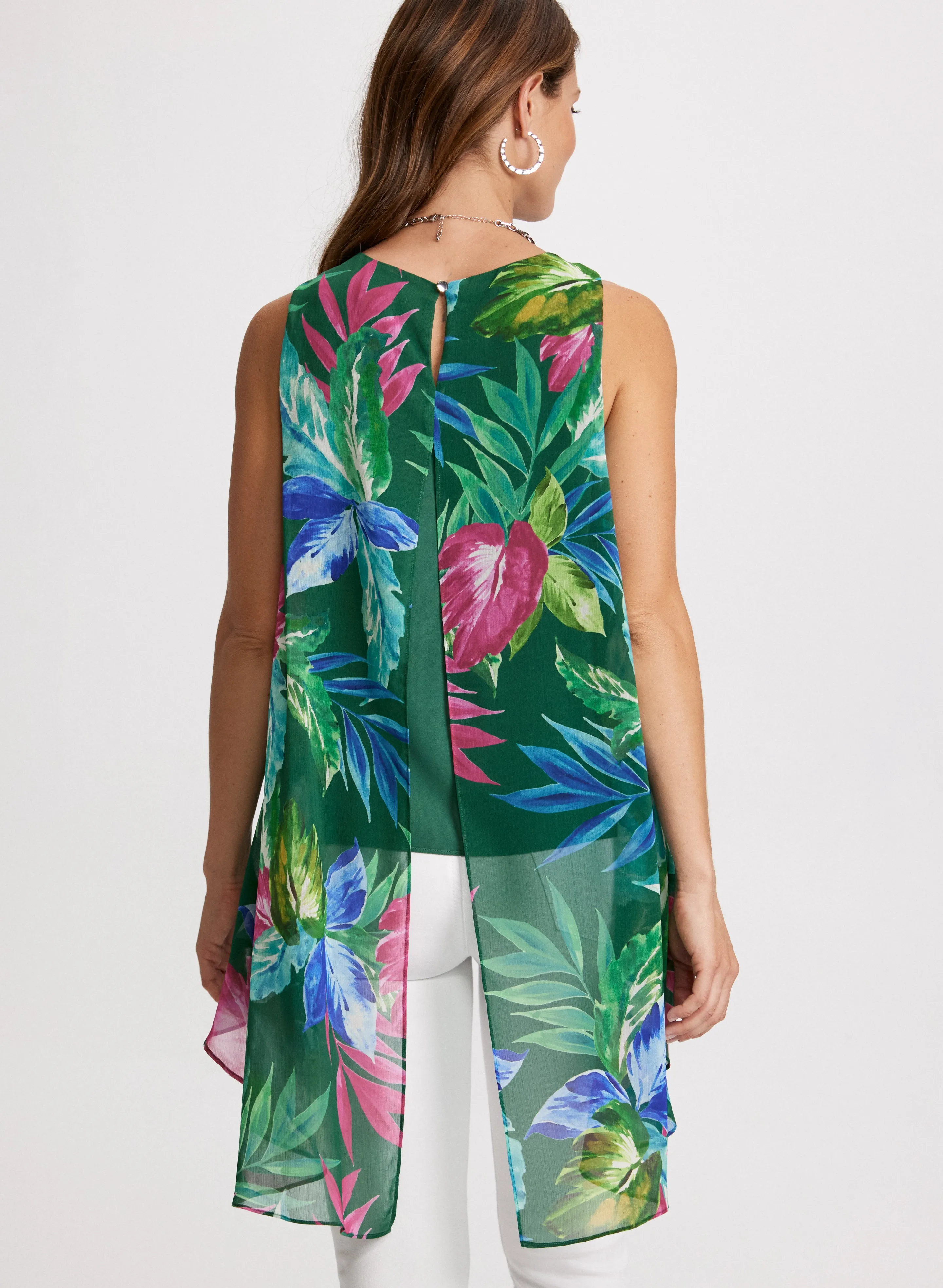 Tropical Print Asymmetrical Blouse sold by Laura product image thumbnail 4