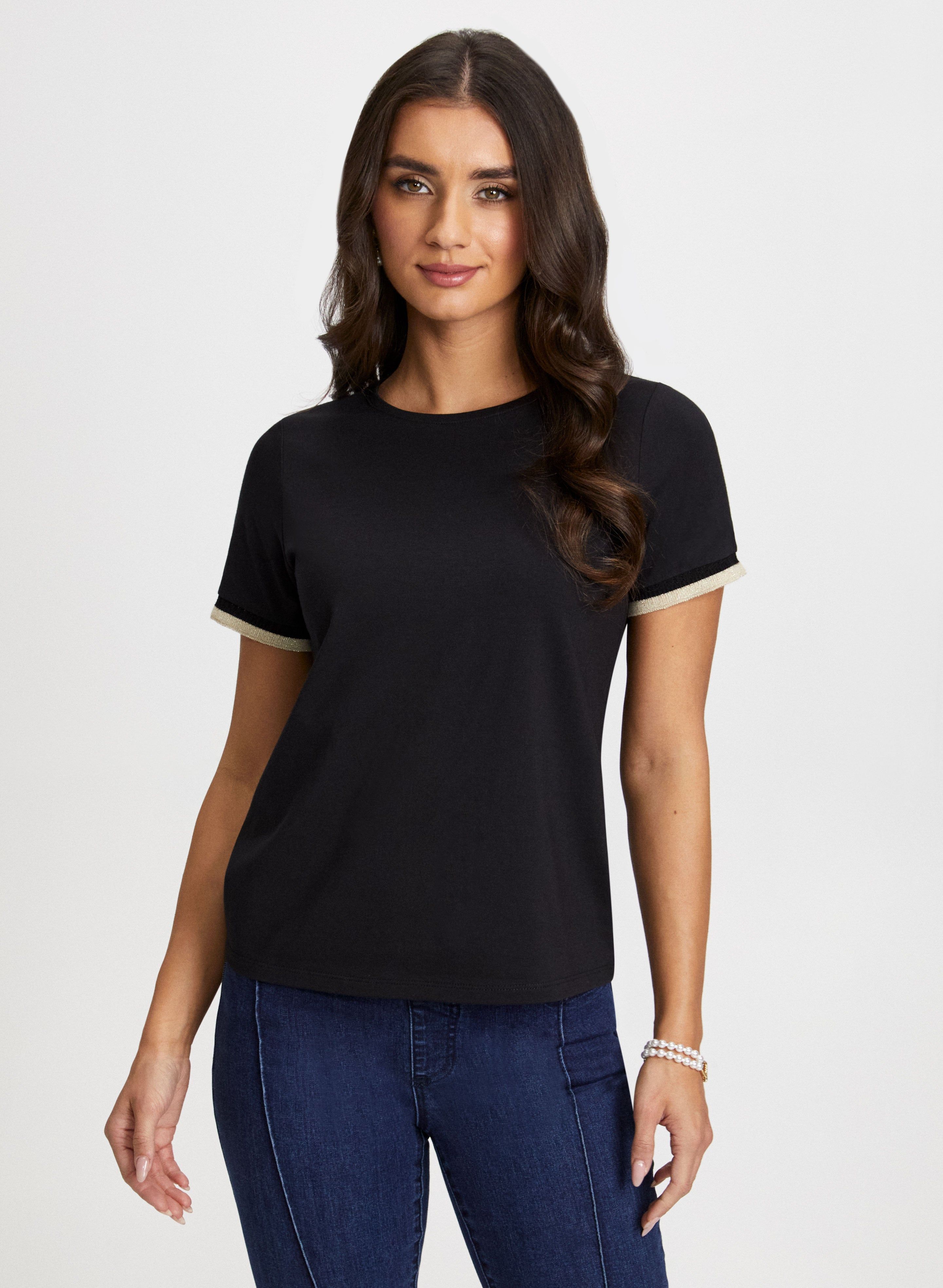 Metallic Trim Short Sleeve Tee sold by Laura product image thumbnail 5