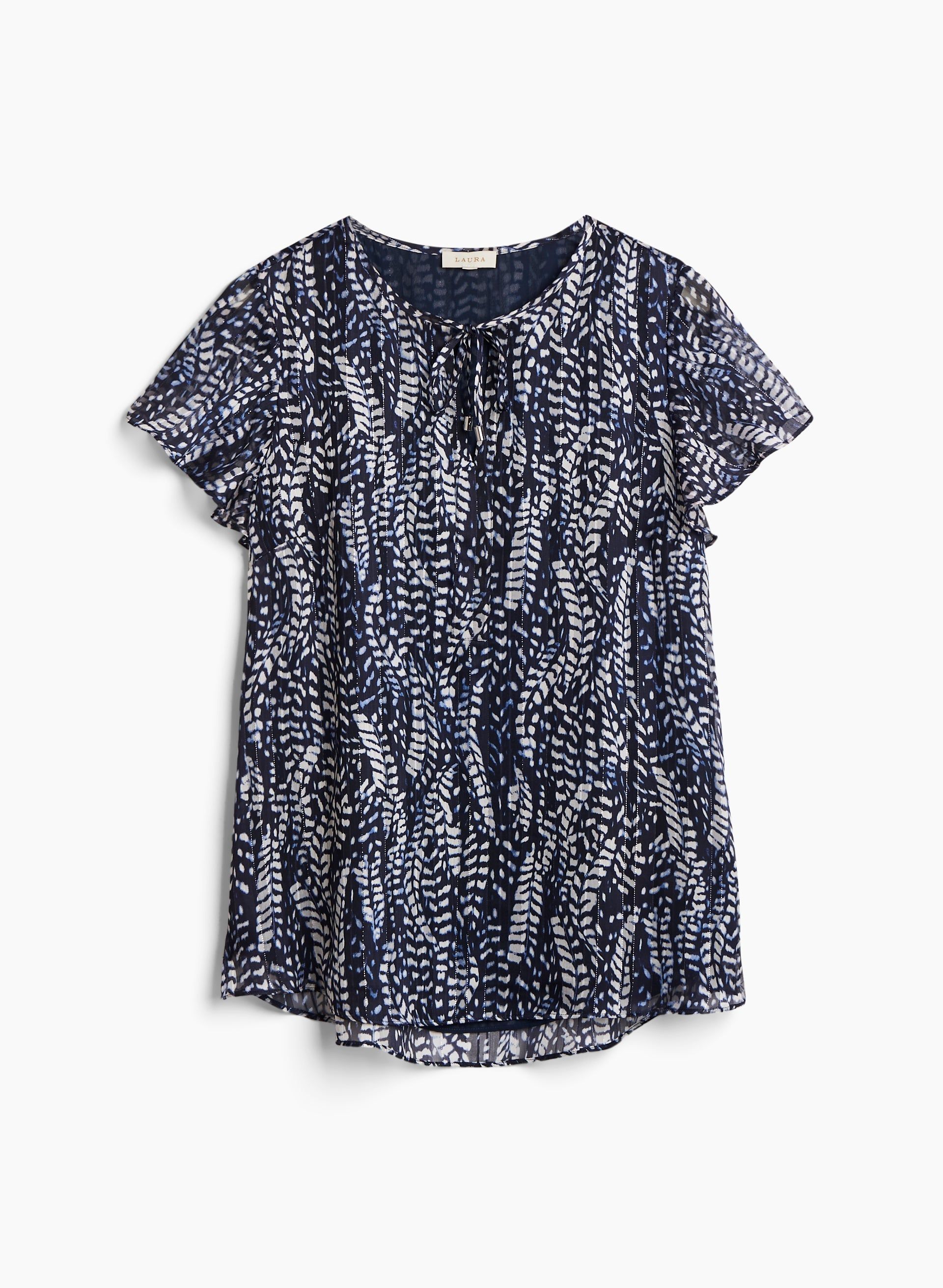 Feather Print Flutter Sleeve Blouse sold by Laura product image thumbnail 5