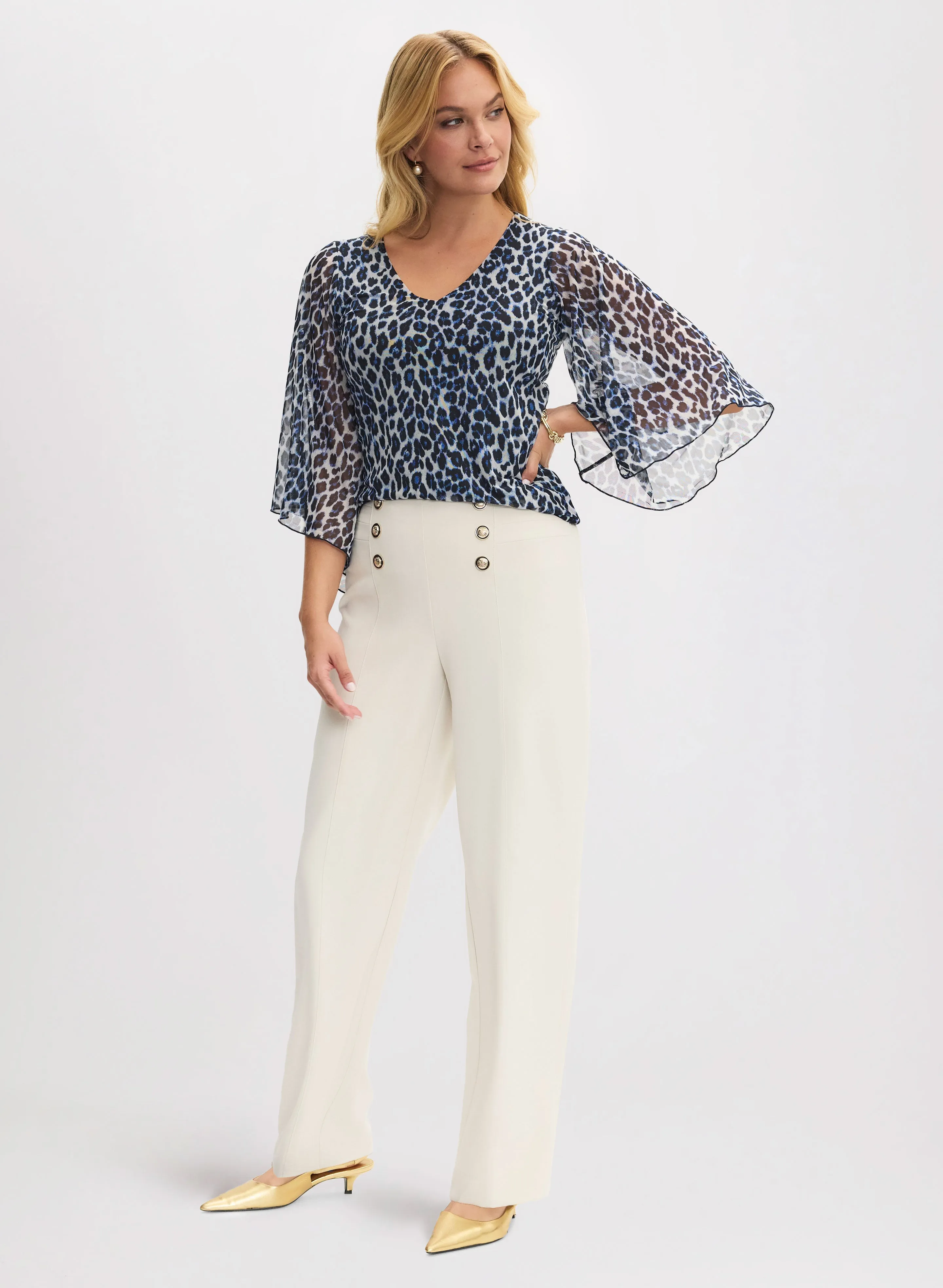 Animal Print Top & Wide Leg Pants sold by Laura