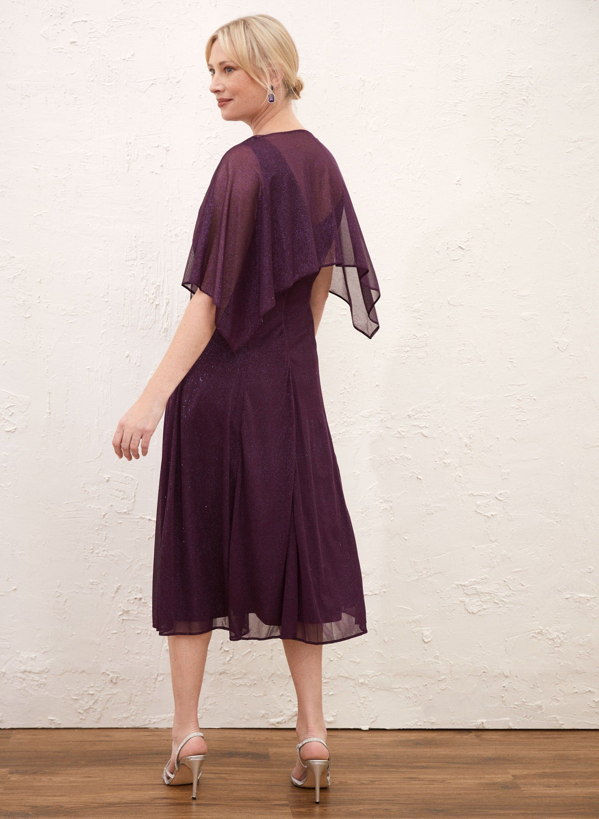 Glitter Mesh Capelet Dress sold by Laura product image thumbnail 2