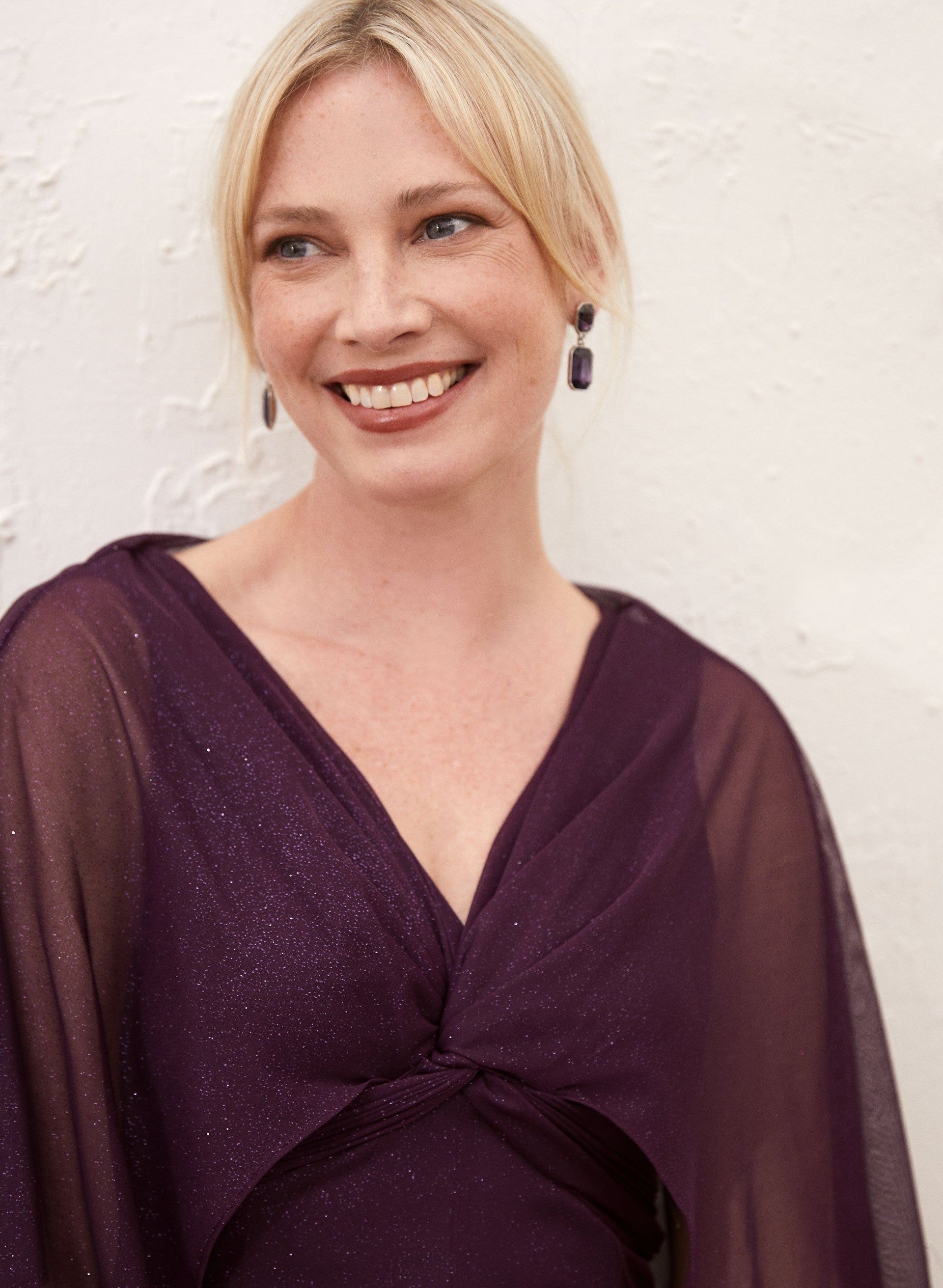 Glitter Mesh Capelet Dress sold by Laura product image thumbnail 3