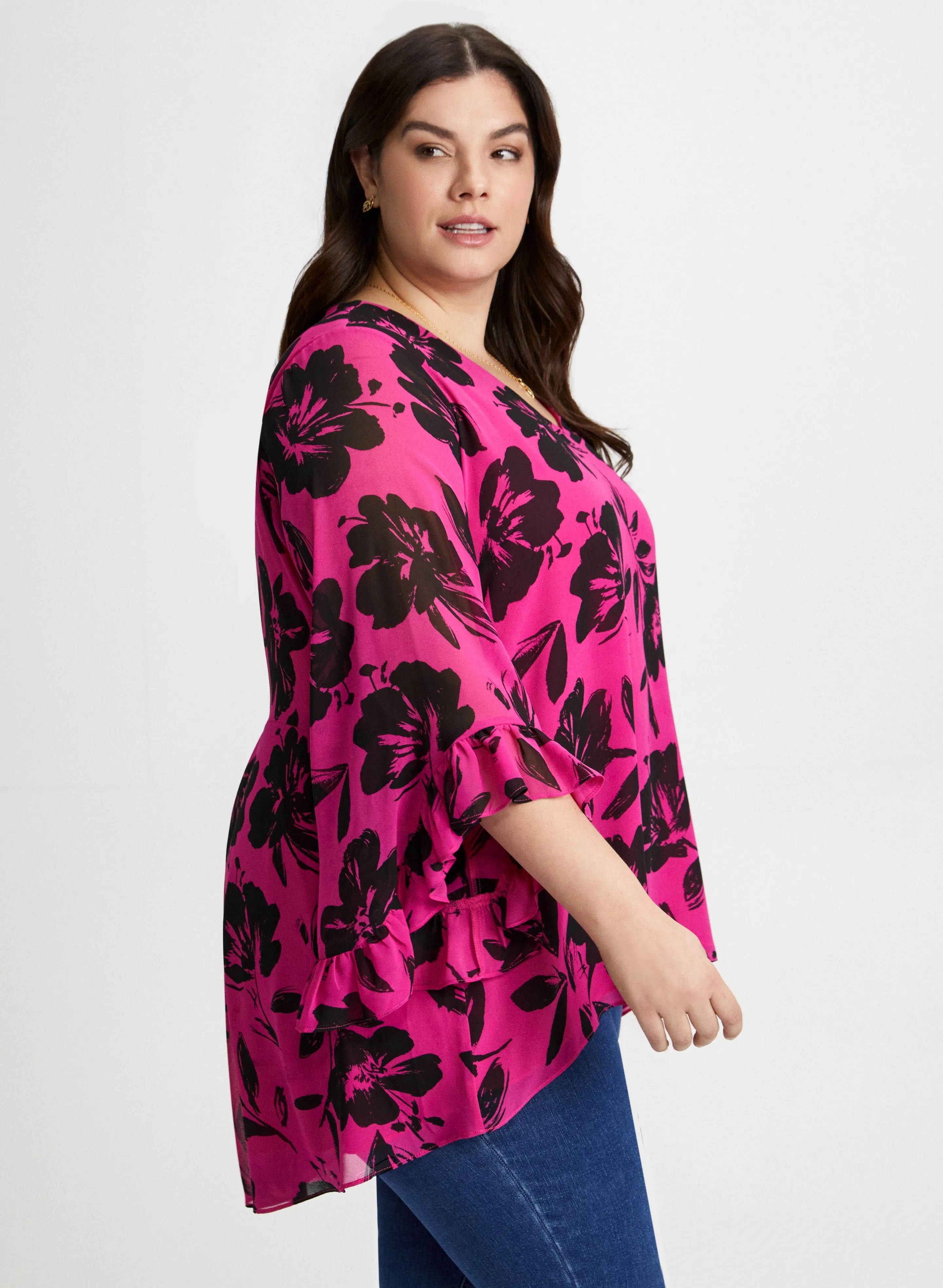 Floral Print Asymmetric Blouse sold by Laura product image thumbnail 5