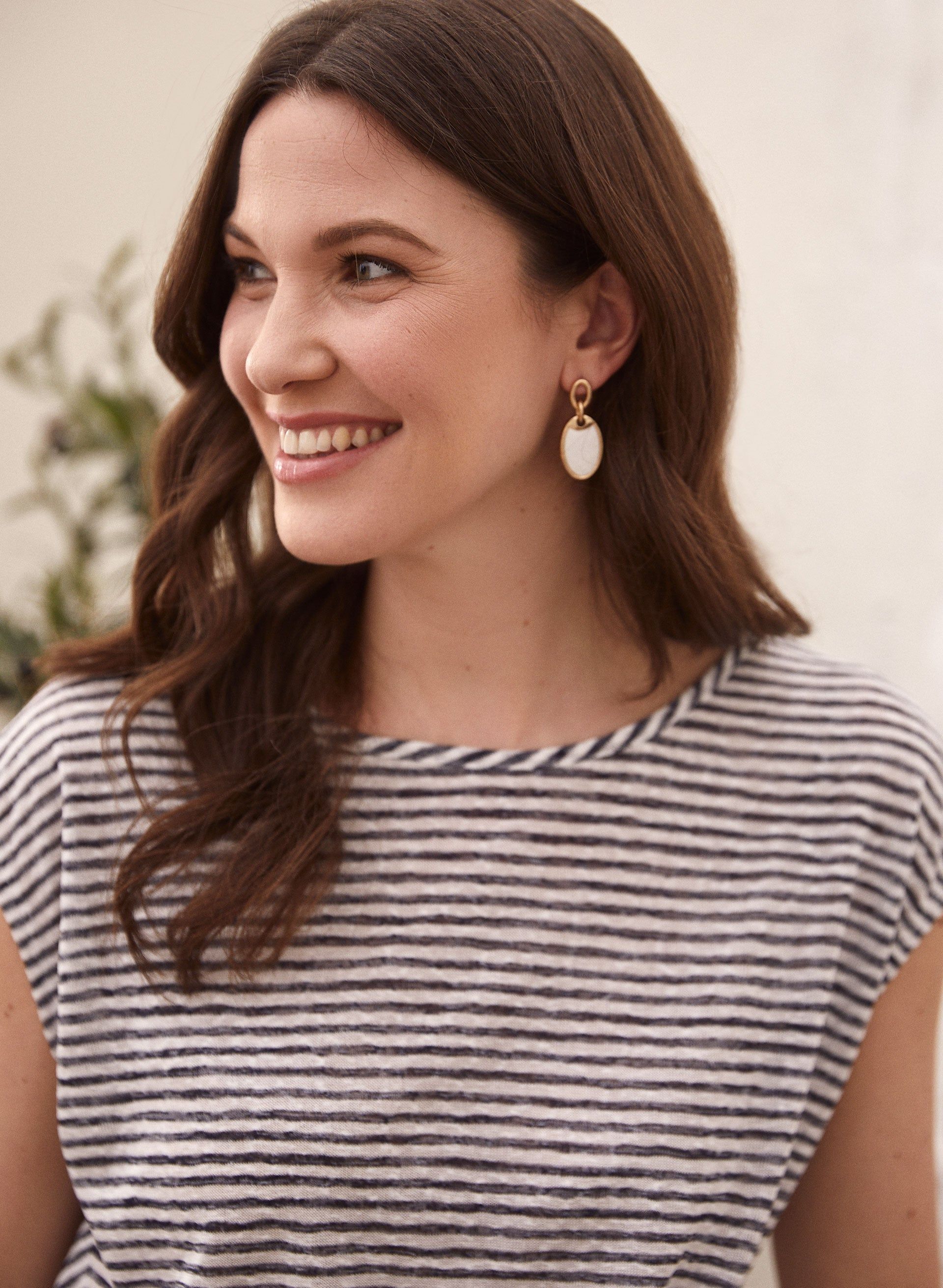 Striped Knot Detail Tee sold by Laura