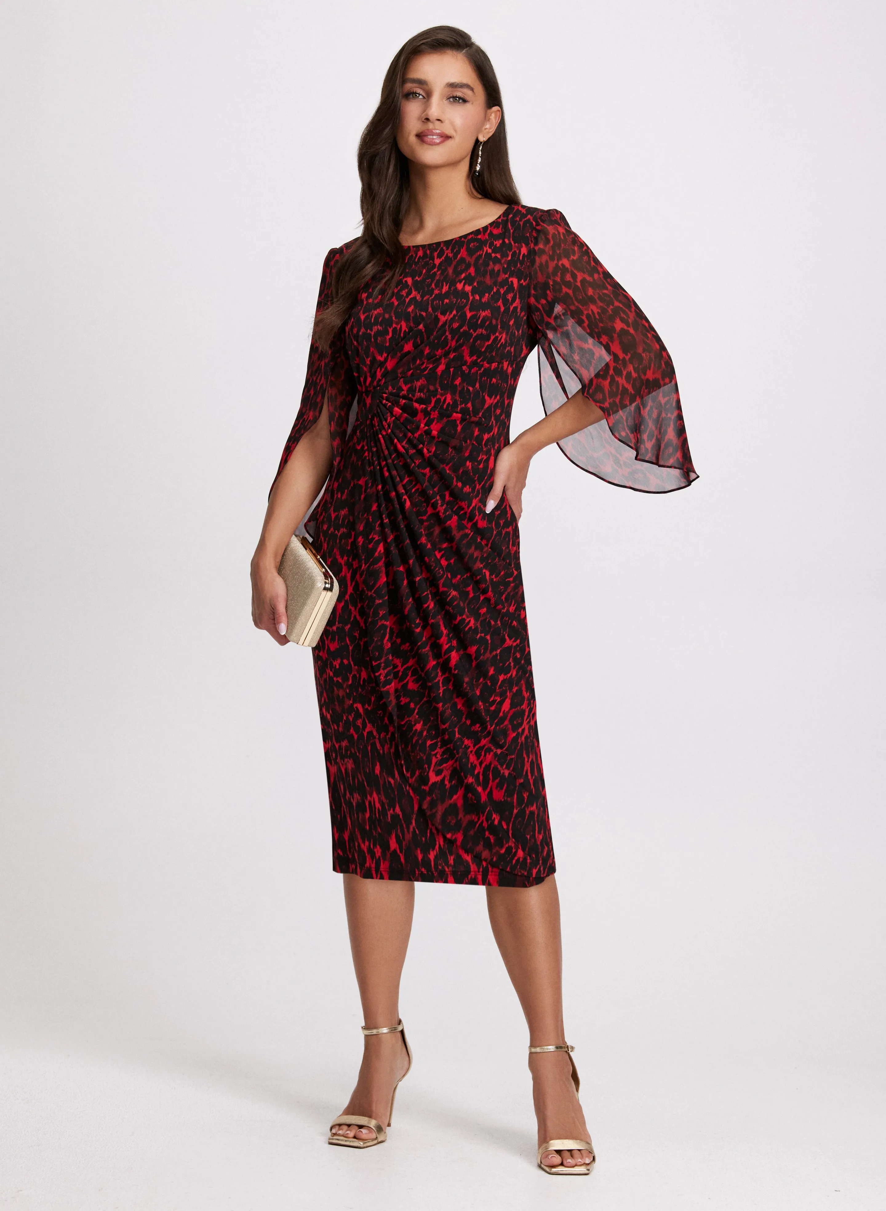 Cheetah Print Chiffon Dress sold by Laura product image thumbnail 4