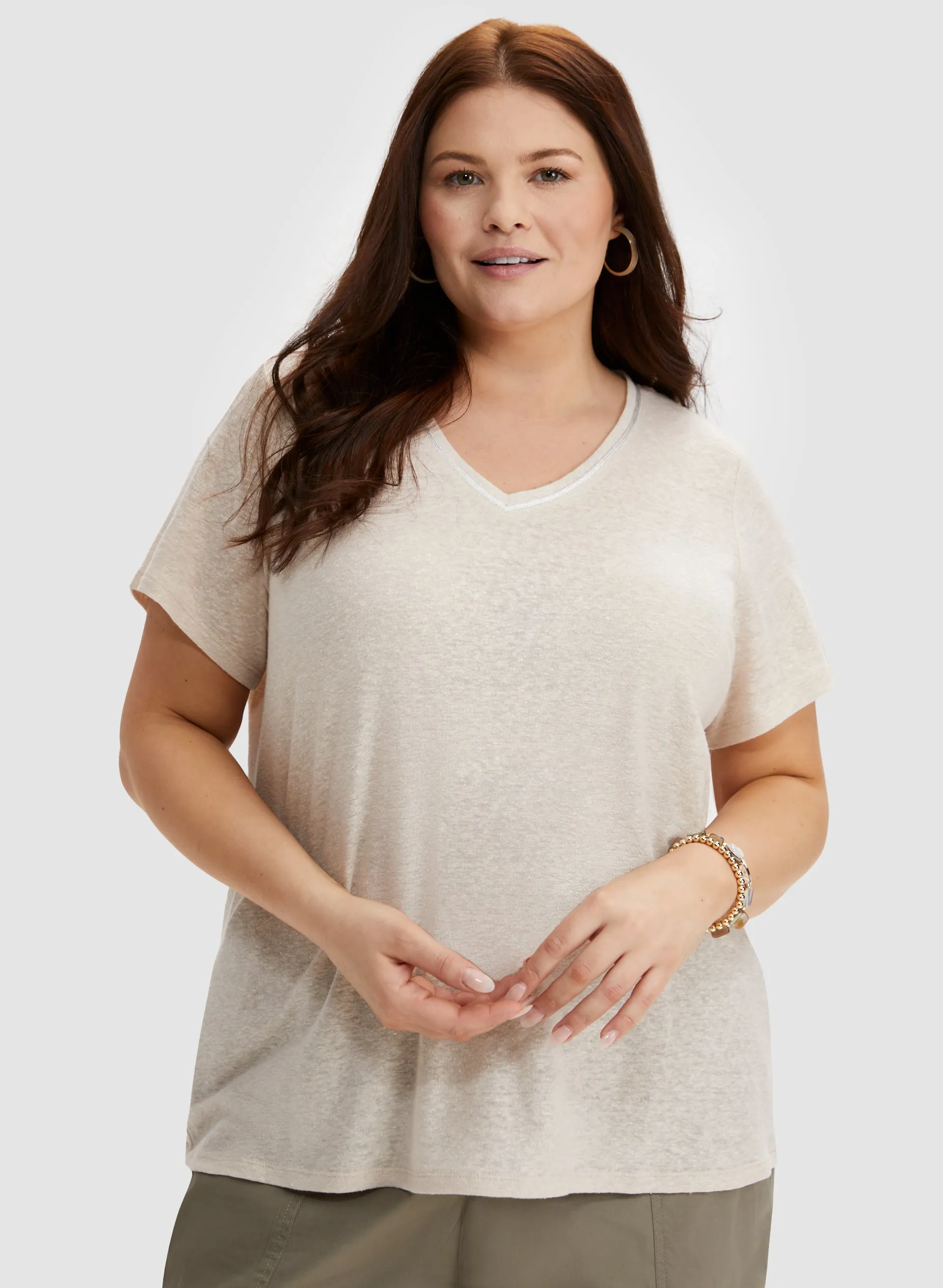 Short Sleeve Foil Detail Top sold by Laura product image thumbnail 4