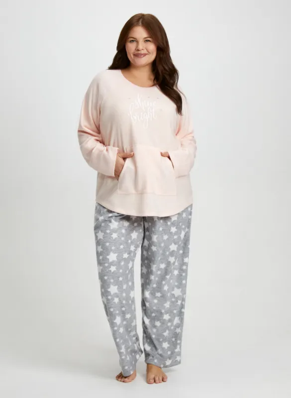 Slogan & Star Motif Pyjama Set sold by Laura